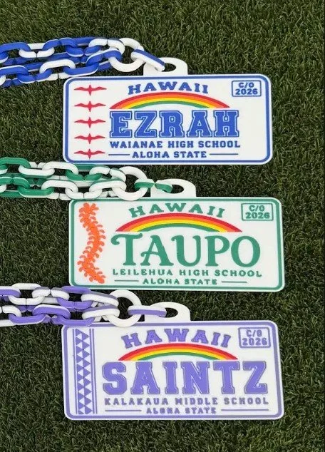 Personalized Plates in School Colors.