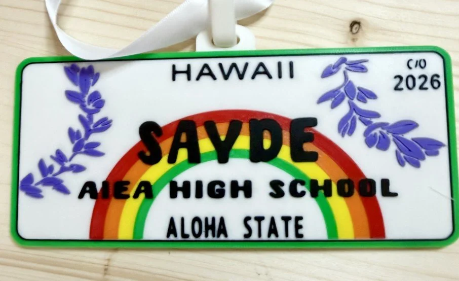 Personalized Plate in School Colors.