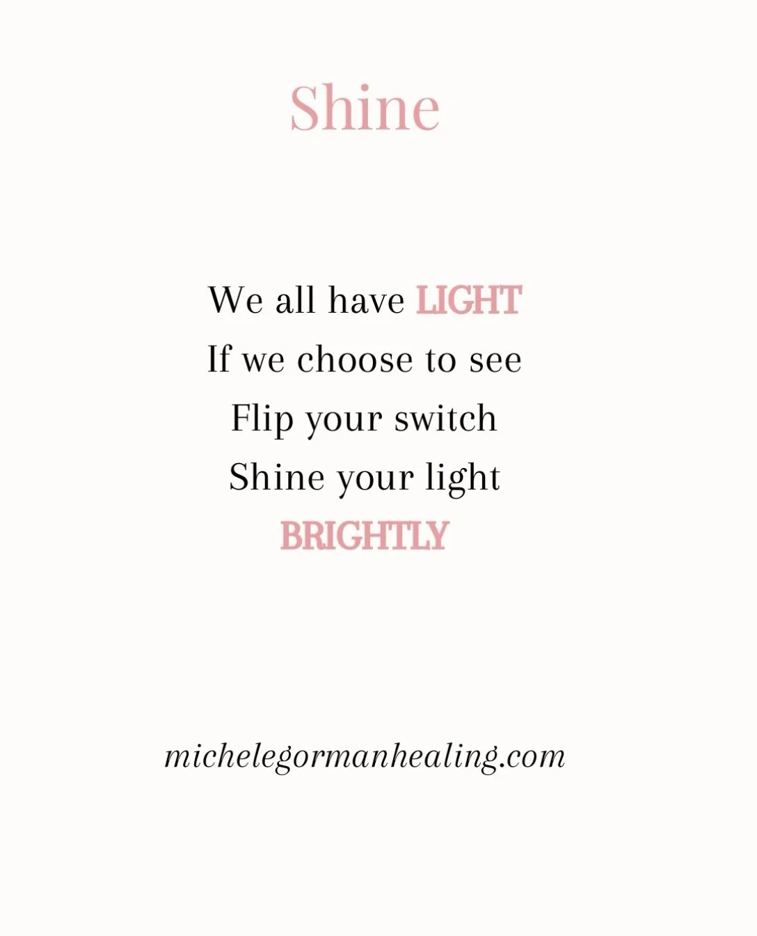Your light is within you &mdash; just turn it on. 💕✨

#ShineYourLight #InnerLight #HealingJourney #SelfLove #MicheleGormanHealing