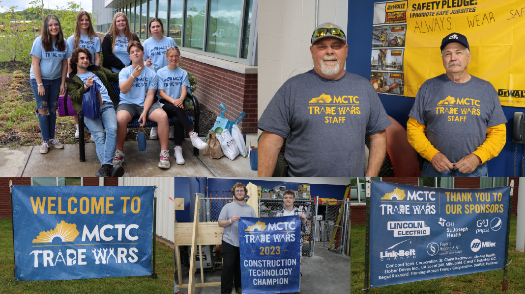 Trade Wars photos of banners and t-shirts