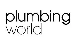 Text reading 'plumbing world' with 'plumbing' in bold and larger font, and 'world' in smaller font.