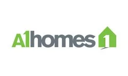 Logo for AI Homes featuring a green house icon and the text 'AIhomes 1'.