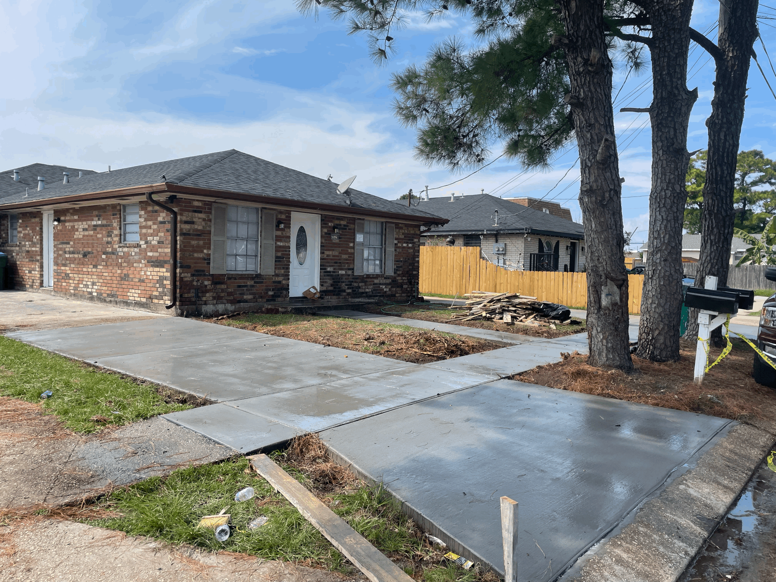 New driveway for duplex
