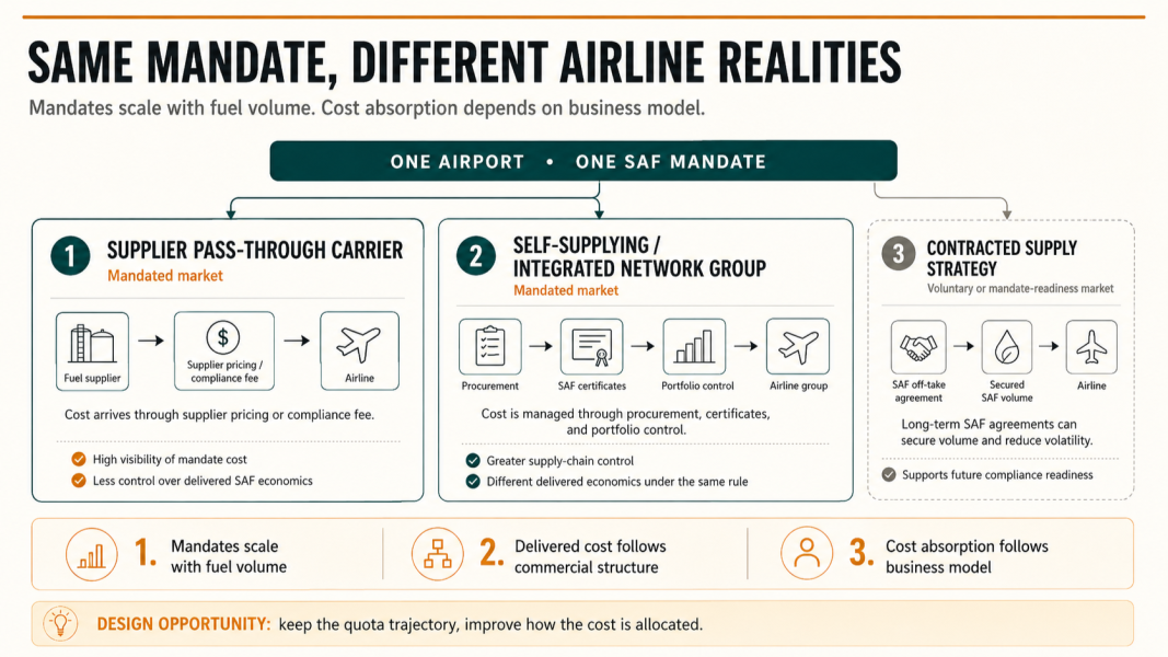 Same Mandate, Different Reality: Why SAF Policy Mistakes "Airline" for One Kind of Business