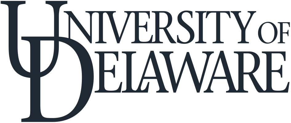 University of Delaware logo in black text with overlapping U and D letters.