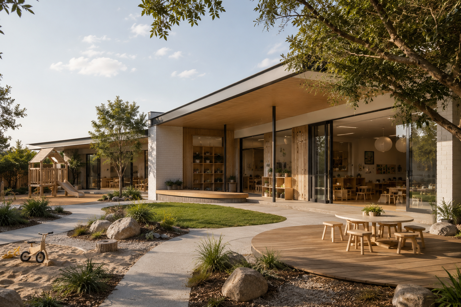 Little Oaks Early Learning Centre

A purpose-designed early learning facility that combines nurturing indoor spaces with nature-inspired outdoor environments, creating a safe, engaging and enriching setting for young learners to grow and thrive.

Sec