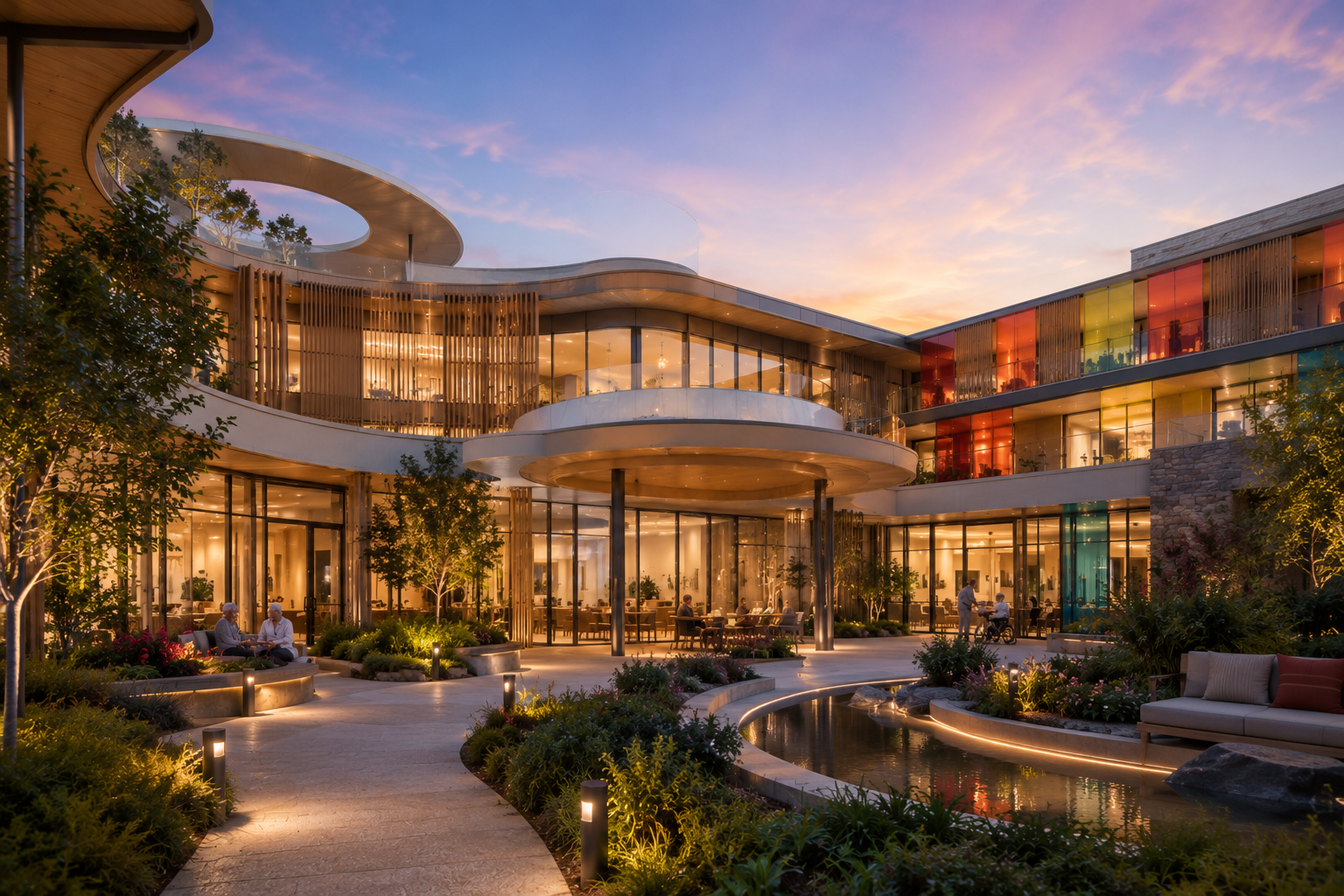 Riverstone Living

A contemporary aged care and retirement living community designed to enhance wellbeing, independence and connection. The design integrates landscaped gardens, vibrant communal spaces and hospitality-inspired architecture to create 