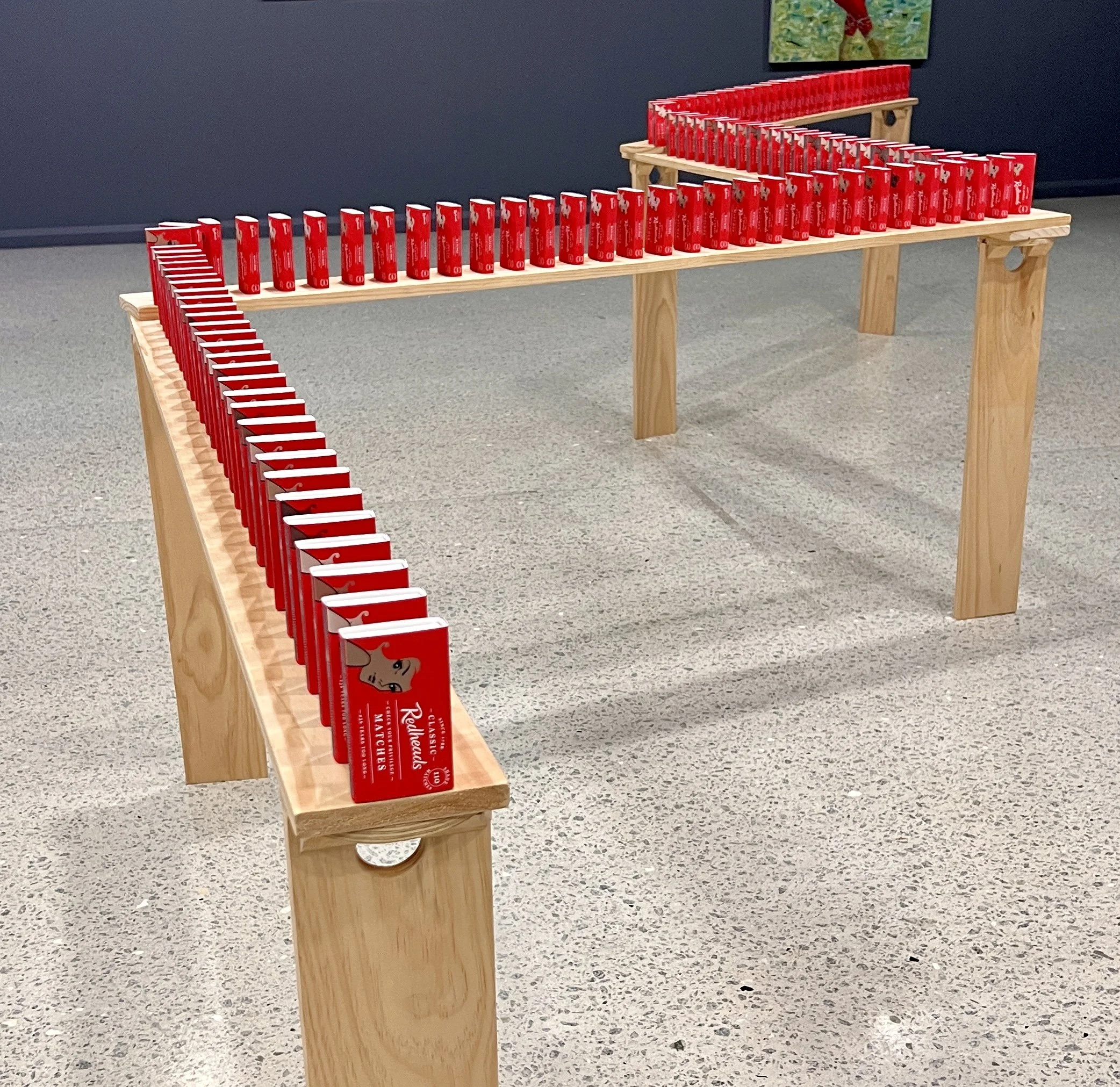 Matchy-Matchy, 2024, Paper and wood, dimensions variable