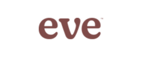 The word 'eve' in red lowercase letters with black underline.