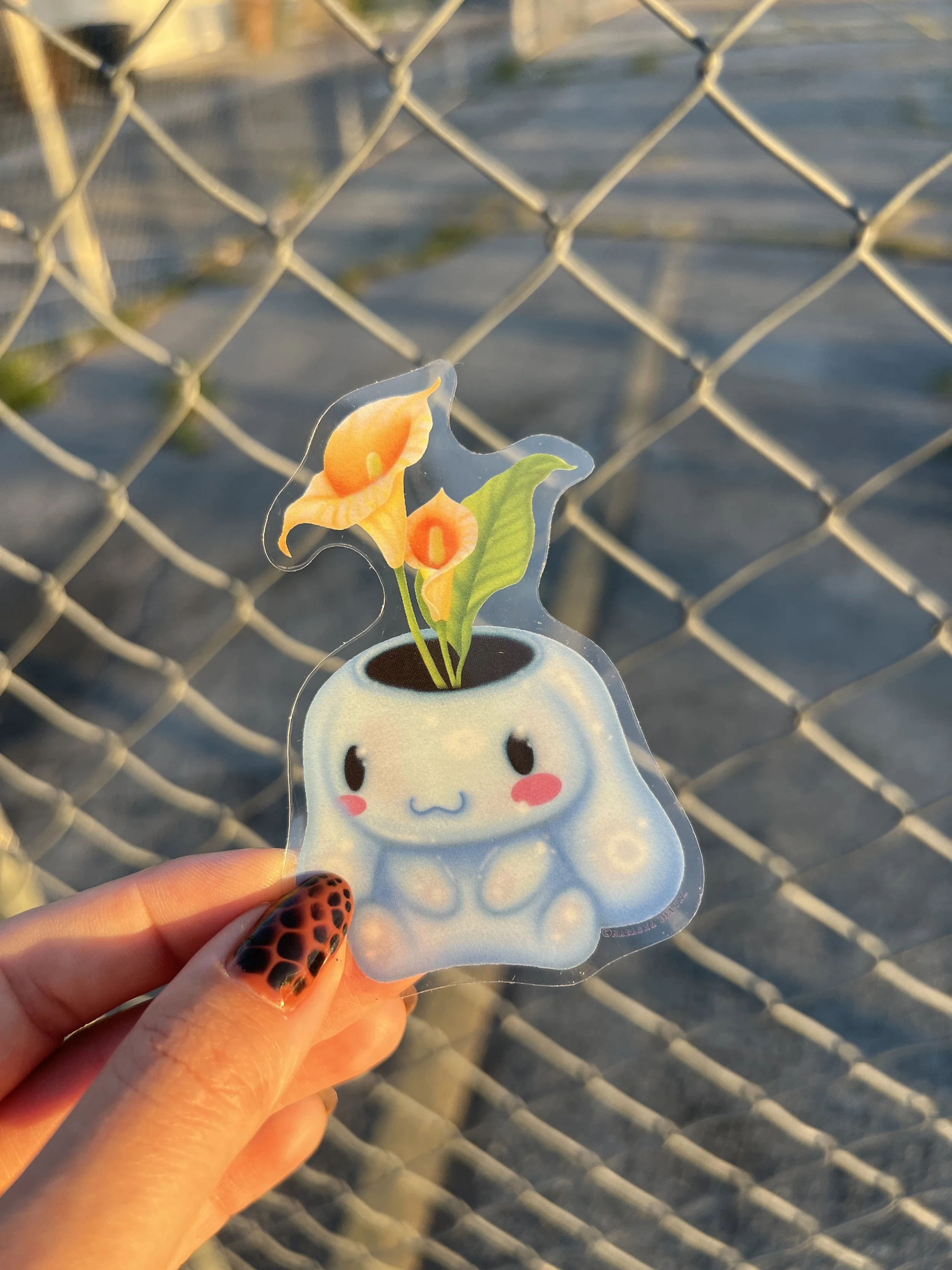 Puppy Floral Sticker