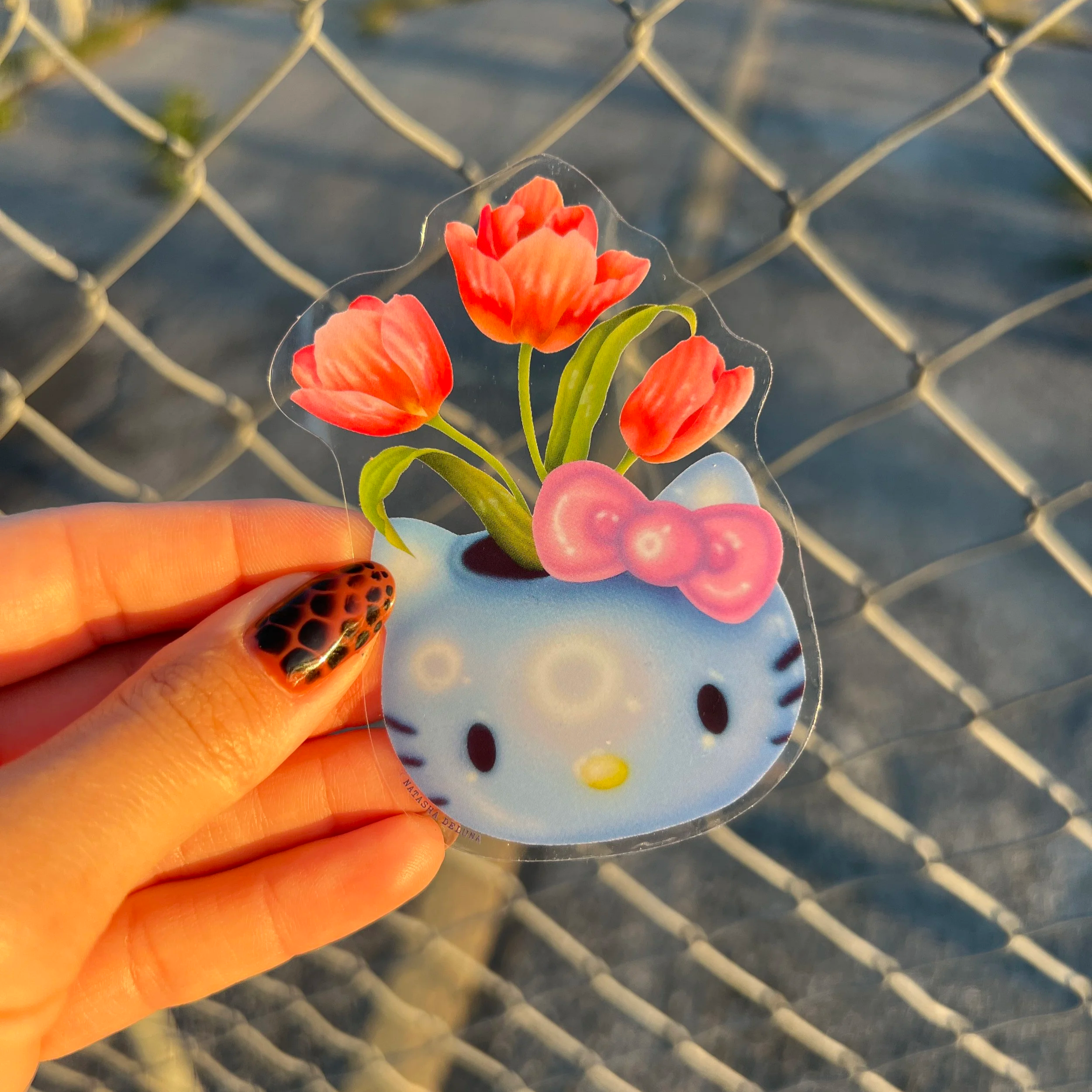 Kitty Floral Sticker