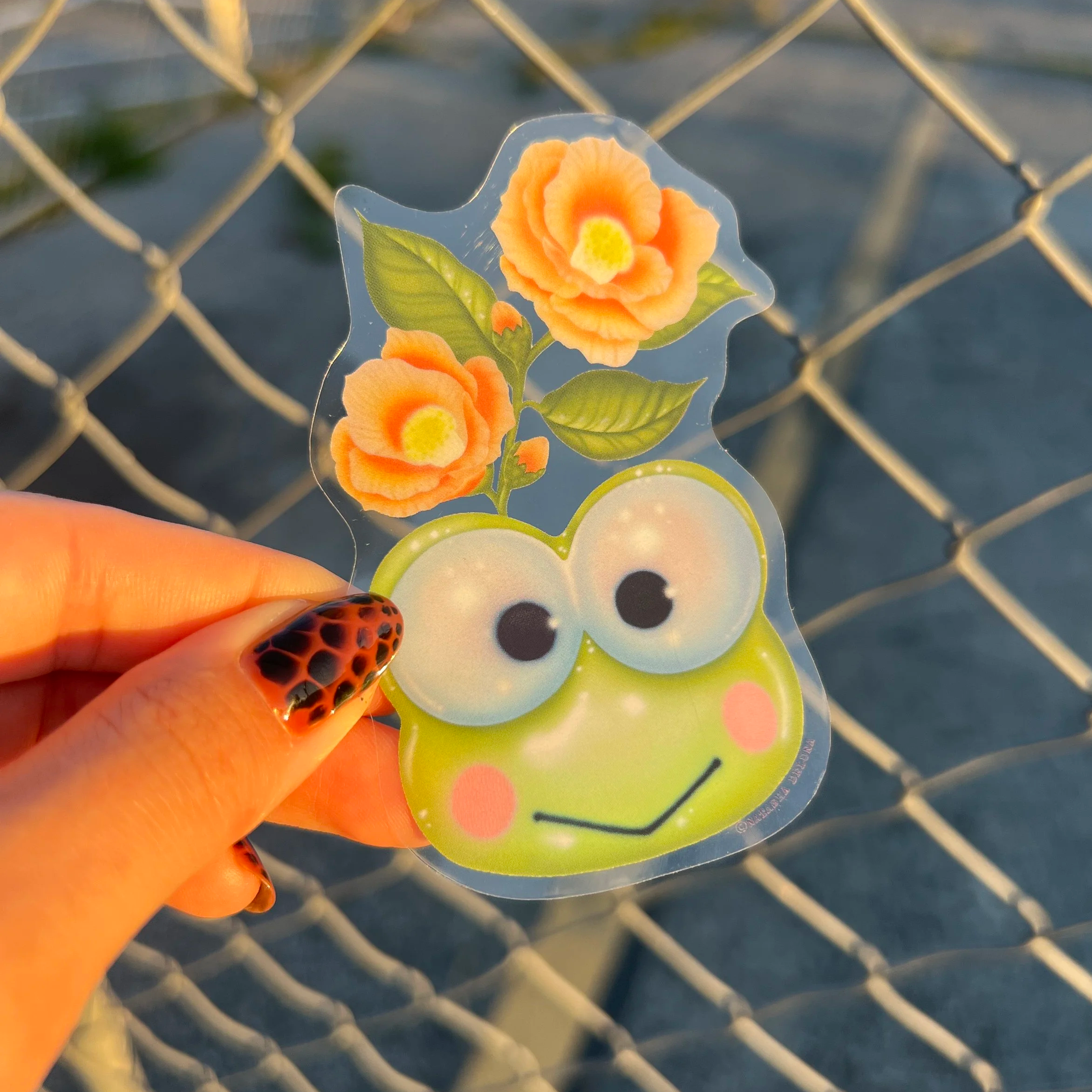 Froggy Floral Sticker