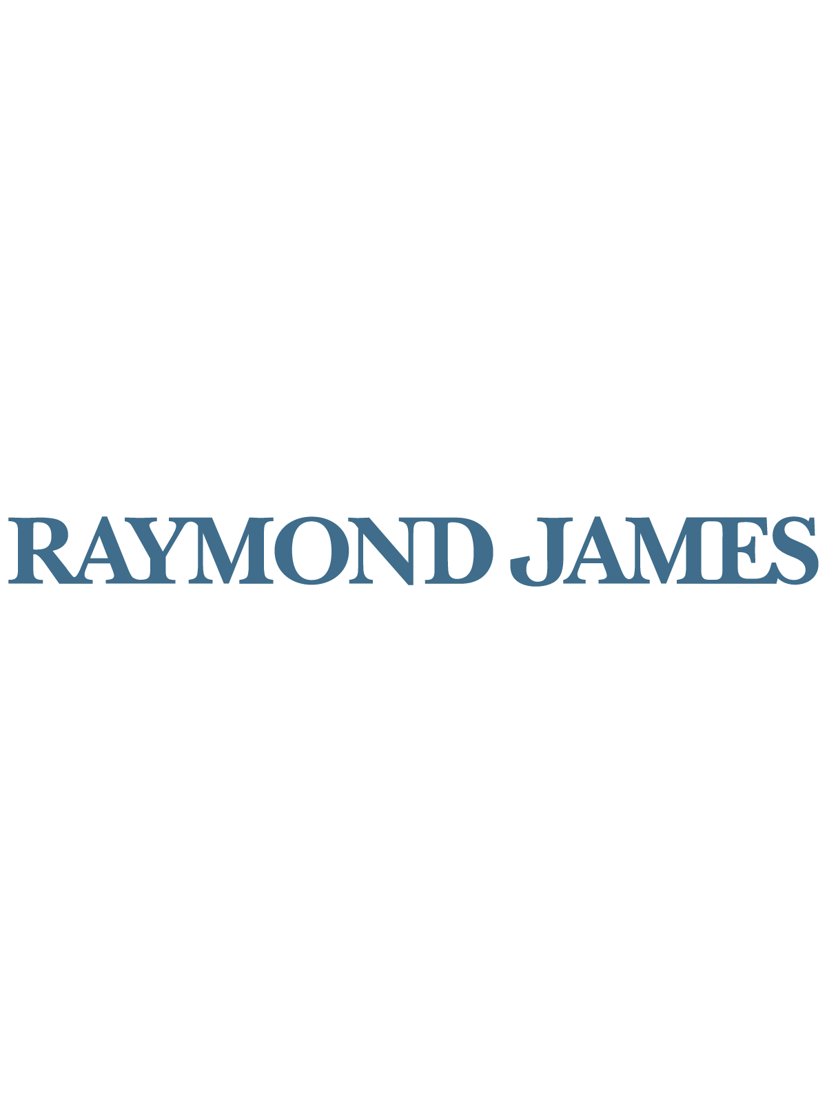 Black background with multiple gray and white text layers and a dark blue company logo that reads 'RAYMOND JAMES' at the bottom.