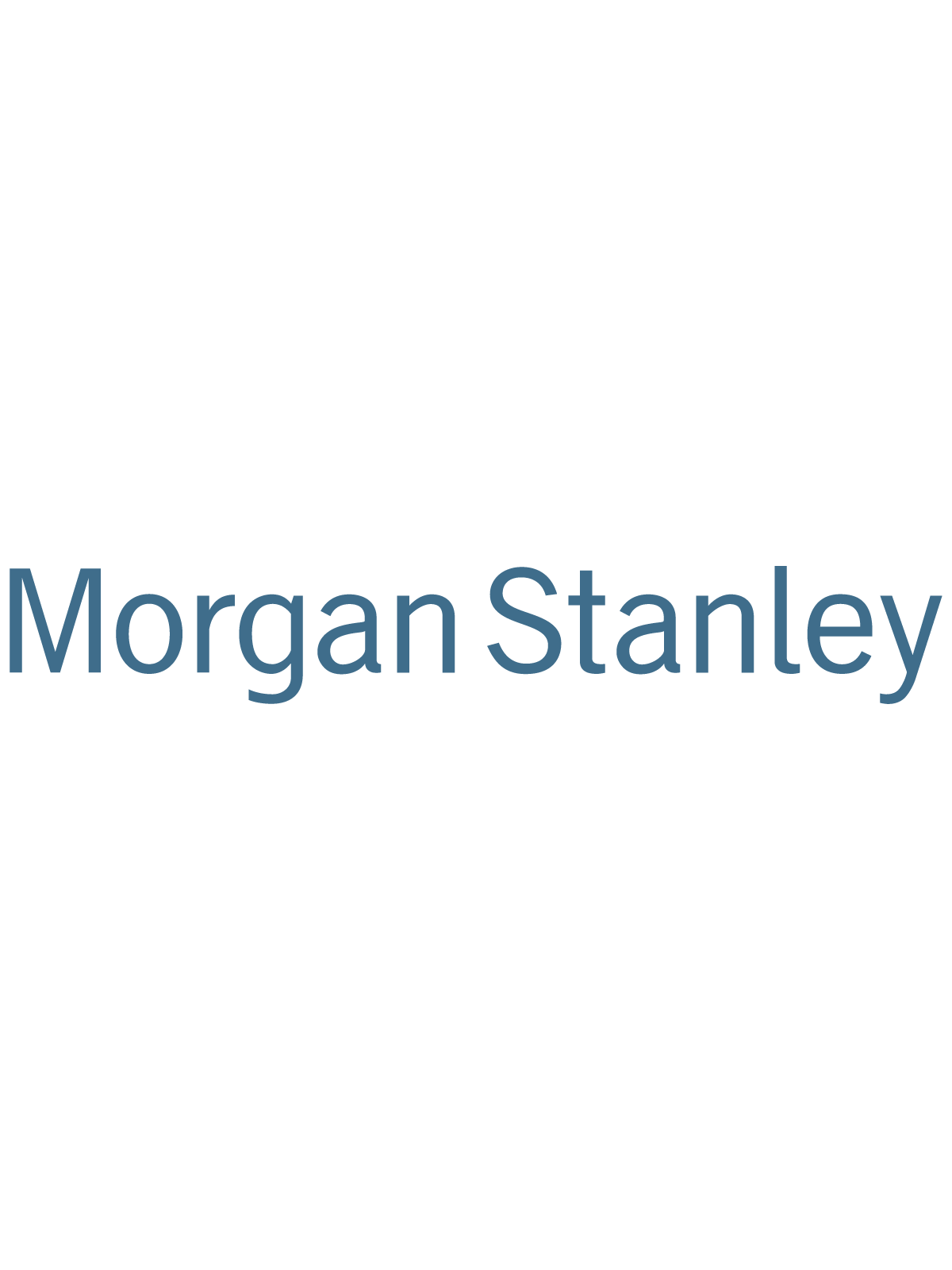 Morgan Stanley logo in black and blue text on a black background.