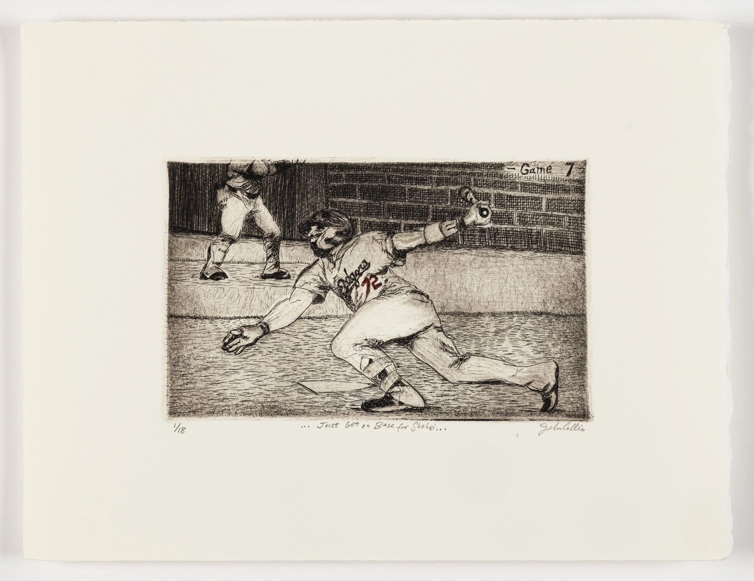 ...Just Get on Base for Shohei...
Intaglio ink print on Rives BFK
Edition of 18
Image size 5" x 9"
Paper size 10" x 13"