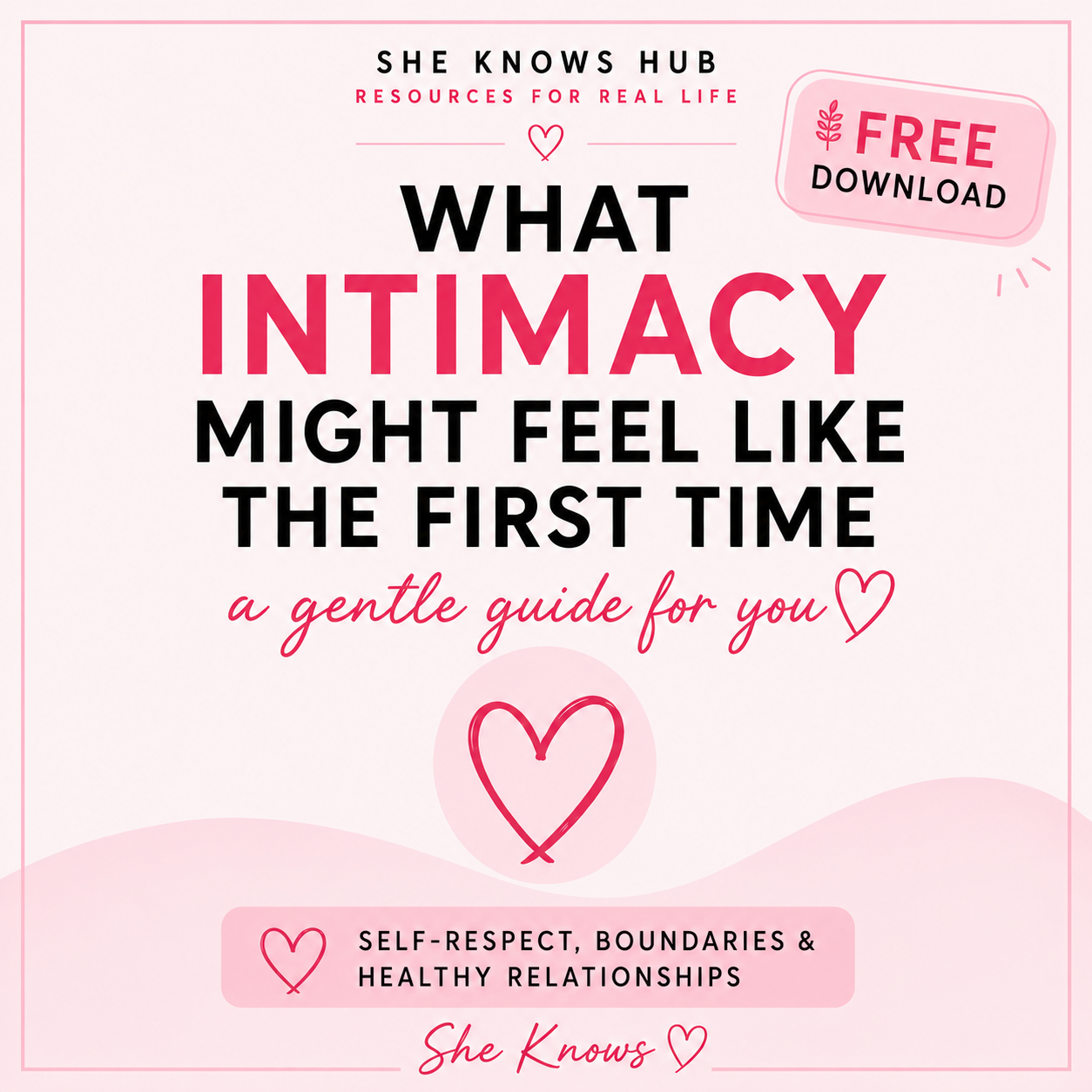 Free She Knows Hub guide helping young people understand intimacy, self-respect, healthy boundaries and respectful relationships.