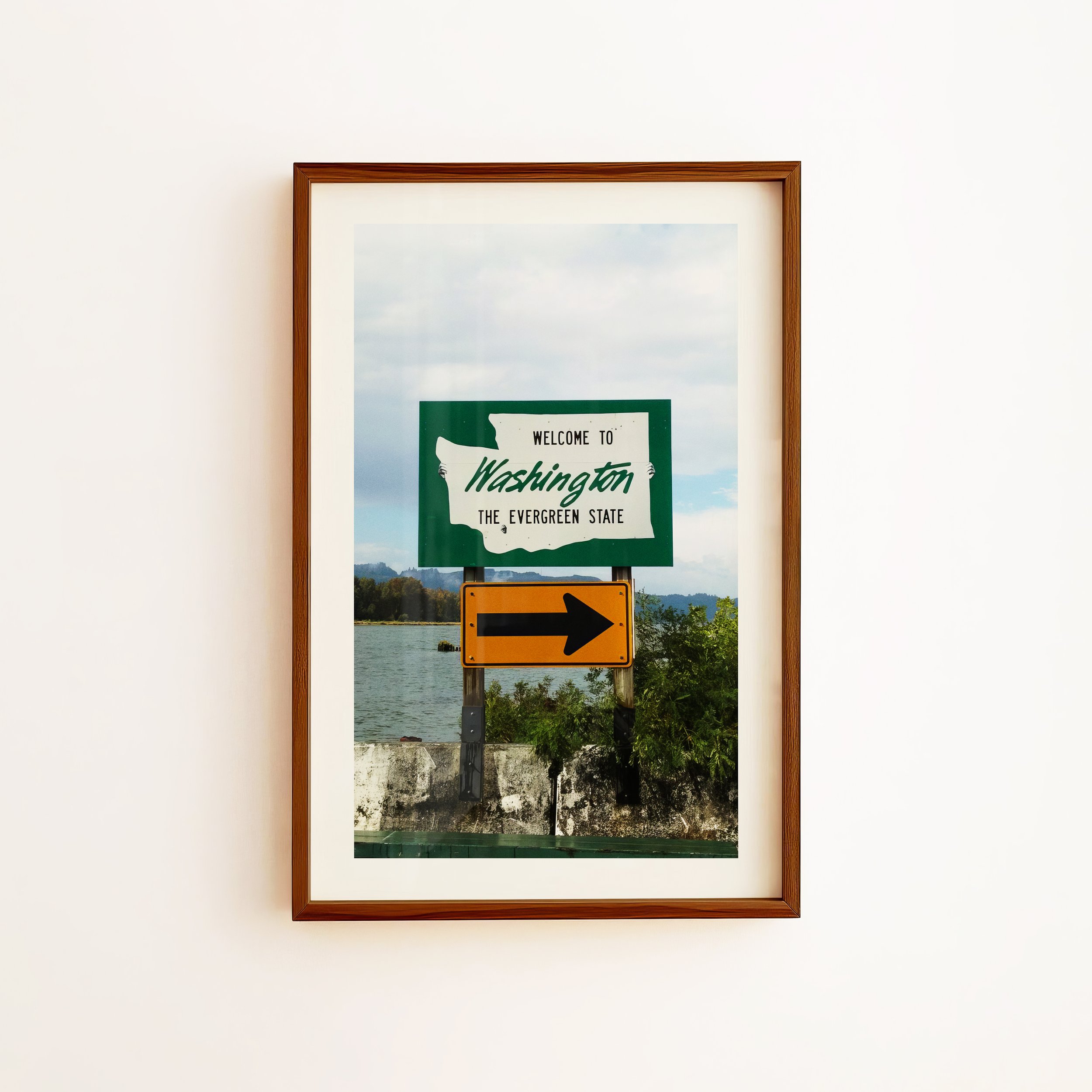 Washington Welcome Sign Print - Travel Snapshot Poster