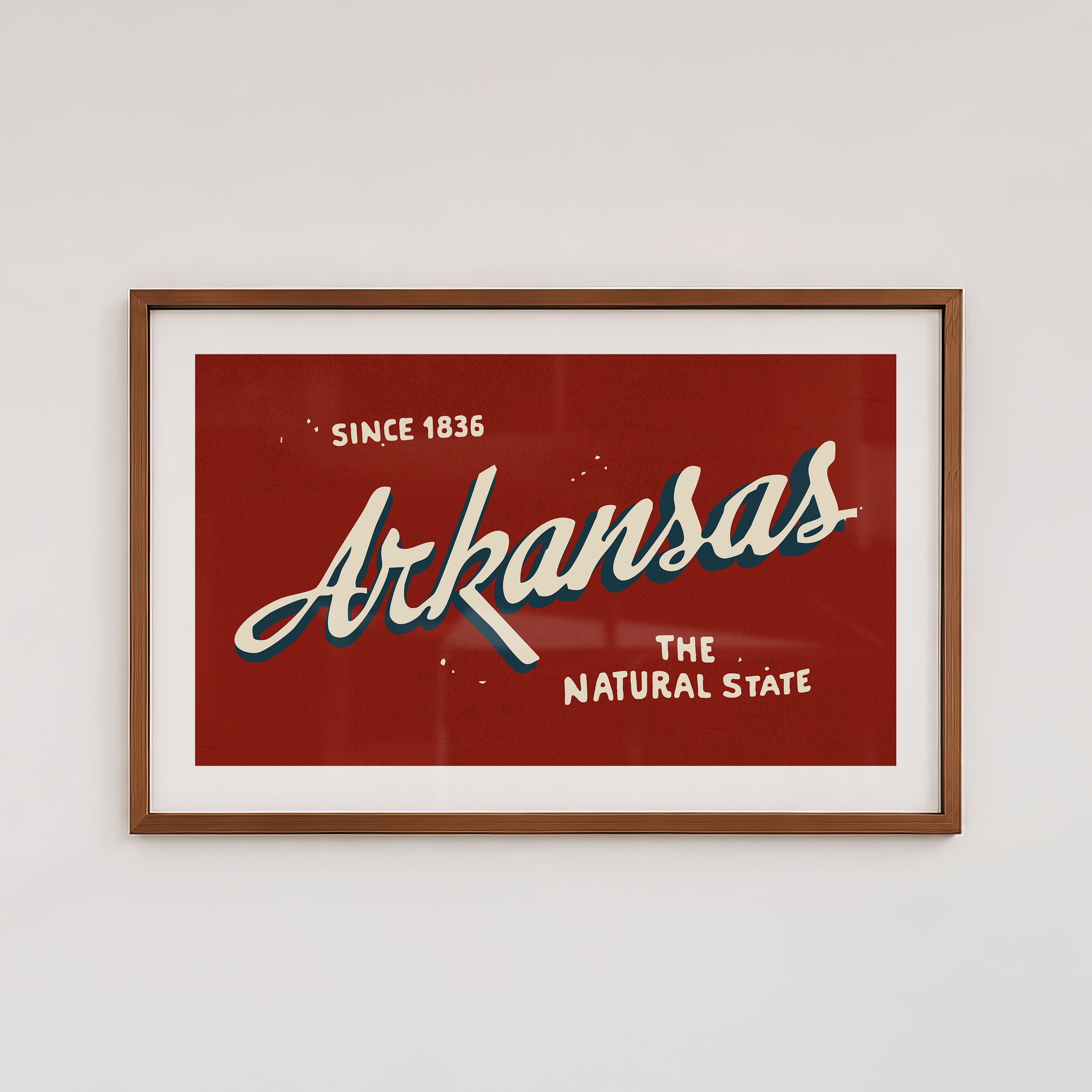 Arkansas Art Print - Retro State Travel Poster