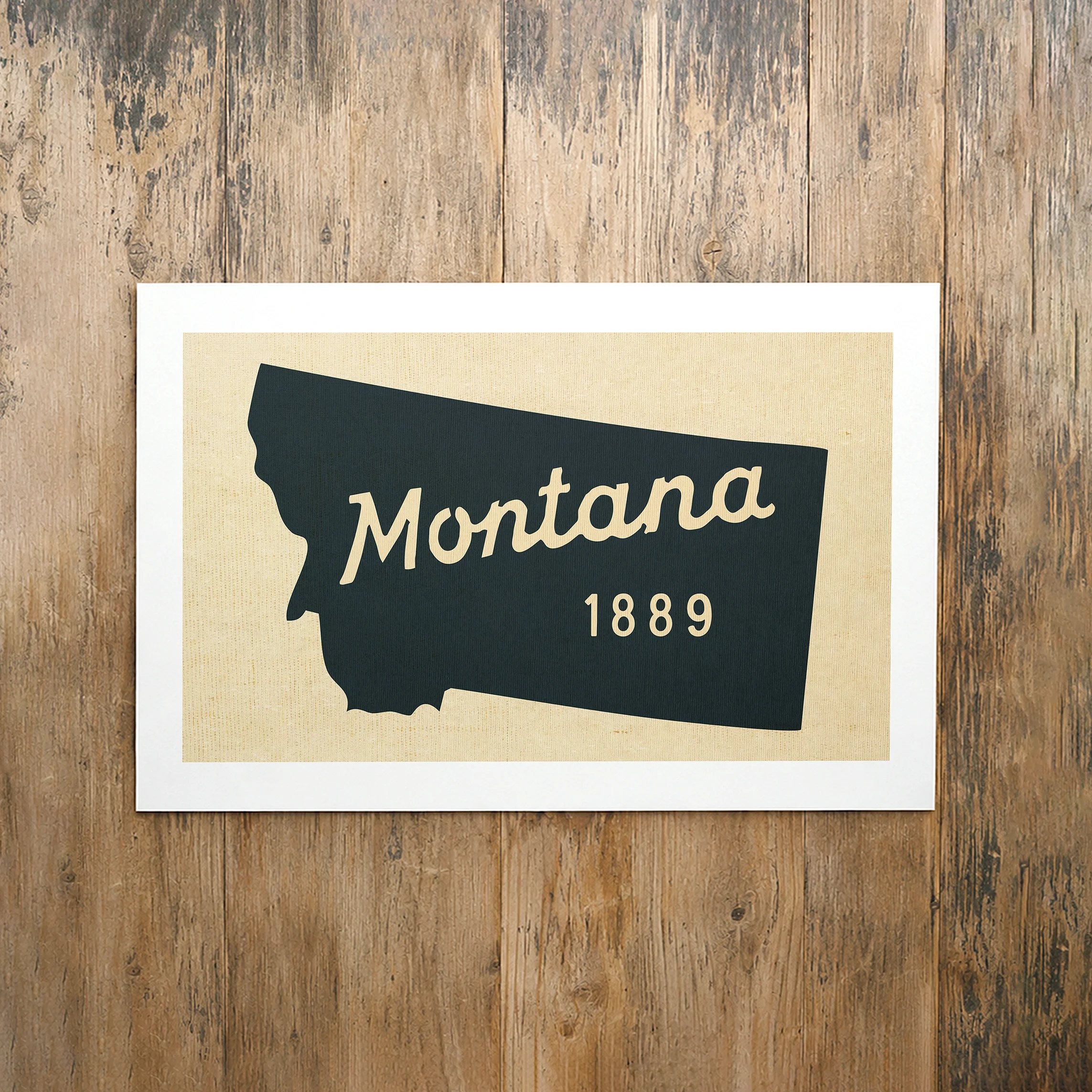 Montana 1889 Print - Retro Big Sky State Poster