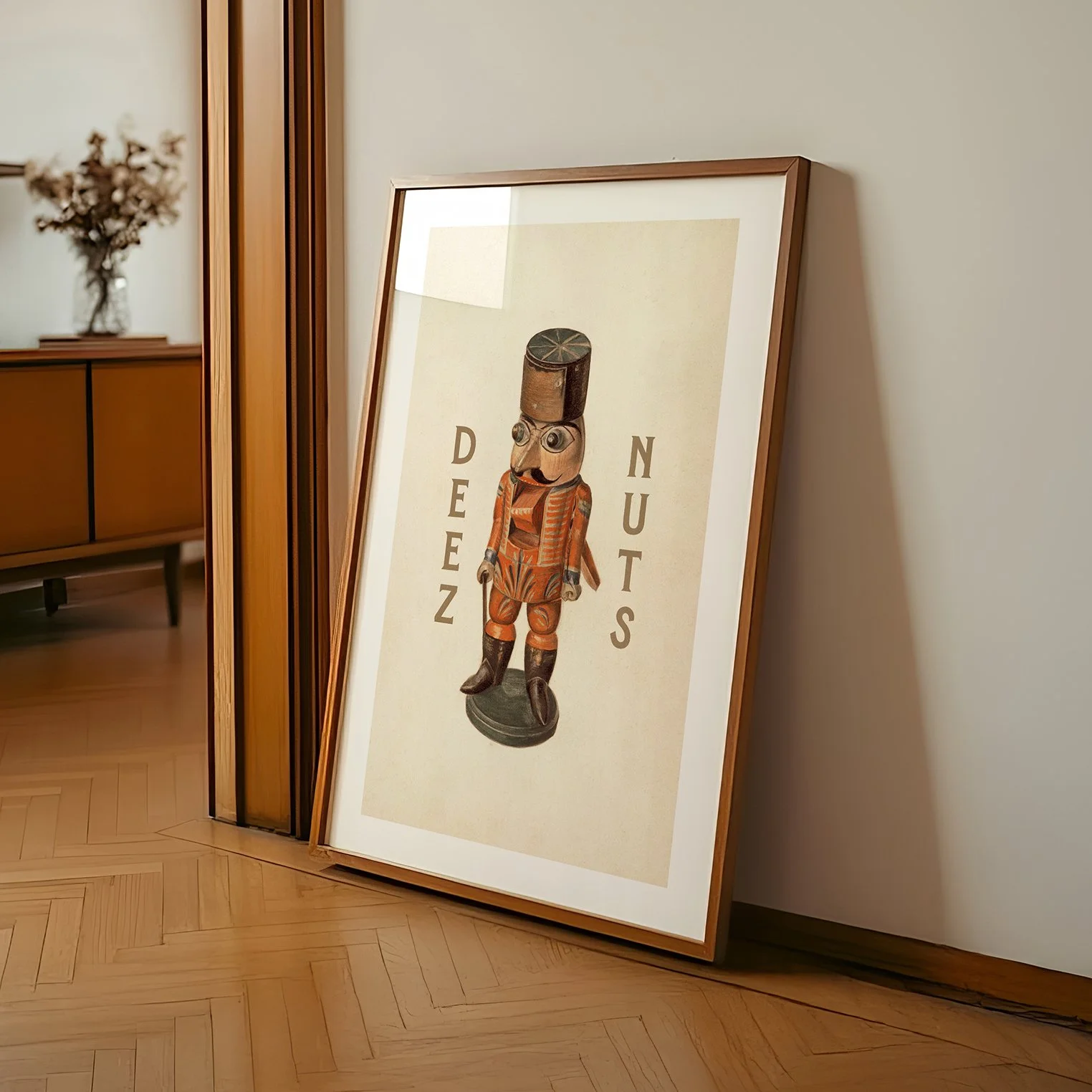 Deez Nuts Holiday Nutcracker Print - Retro Christmas Poster