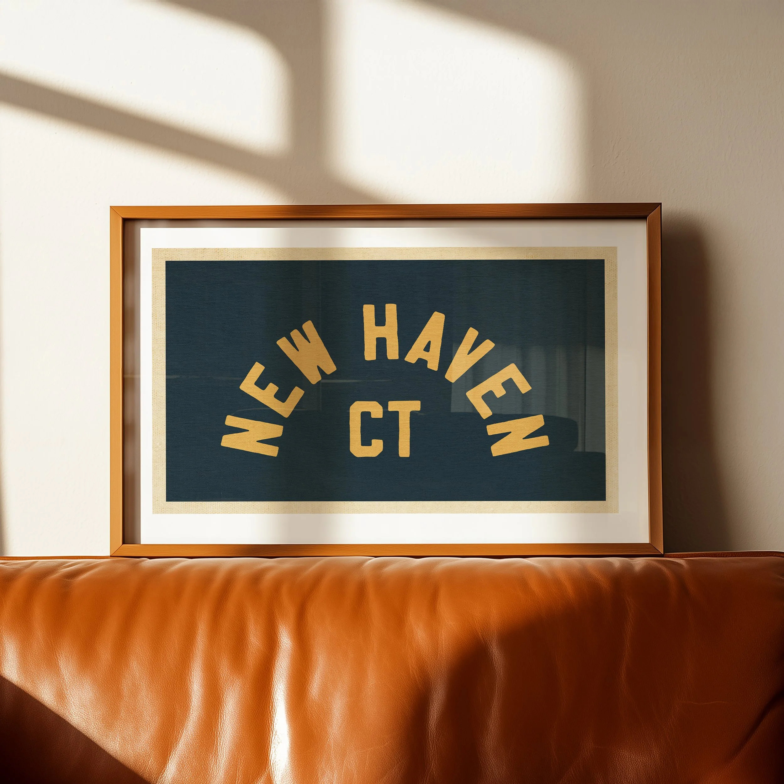 New Haven Connecticut Print - Rustic Pennant Style Poster