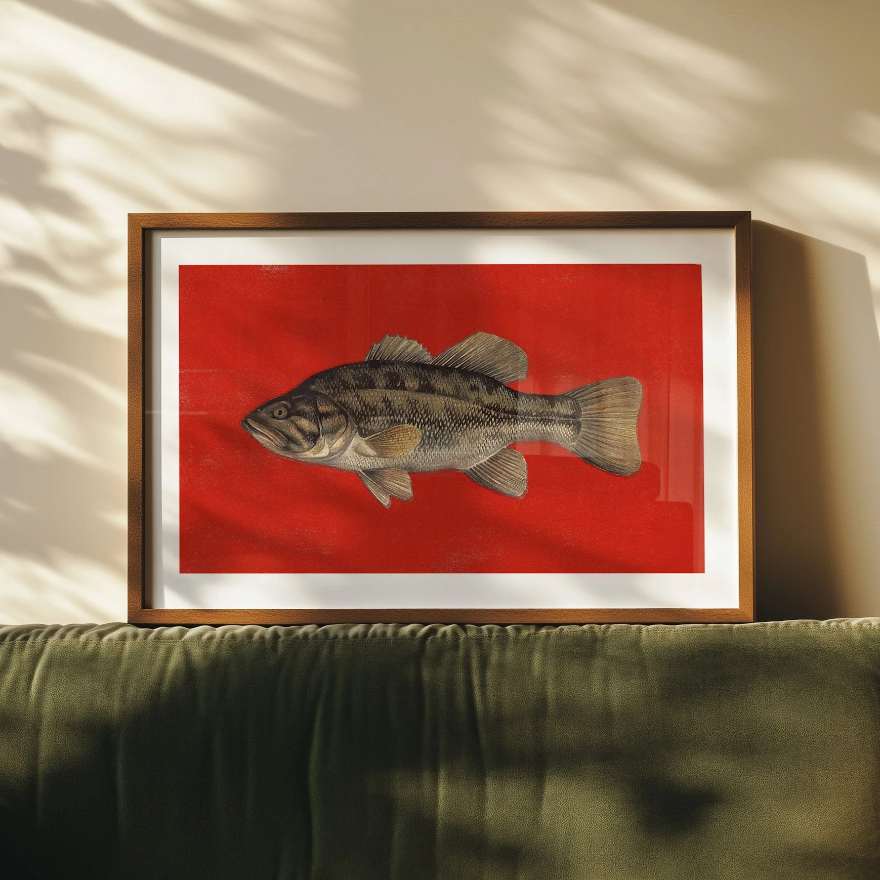 Old Black Bass Print - Retro Lake House Poster