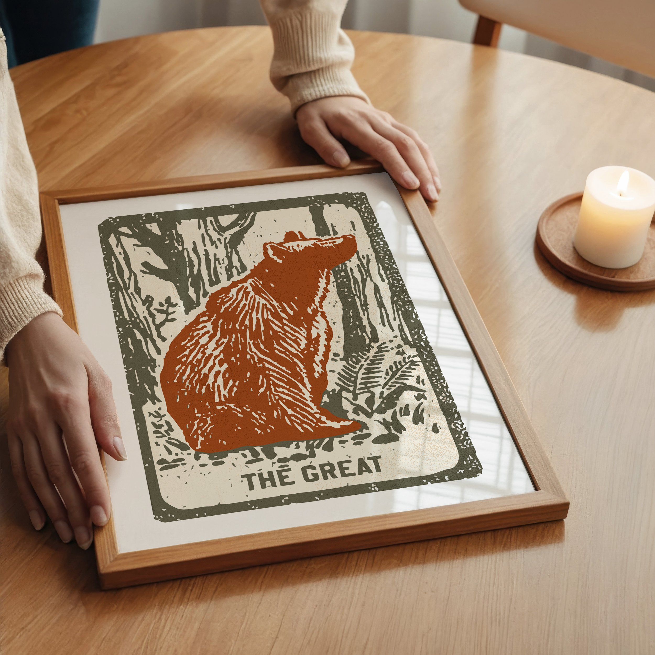 Woman With Wooden Frame on the Table.jpg