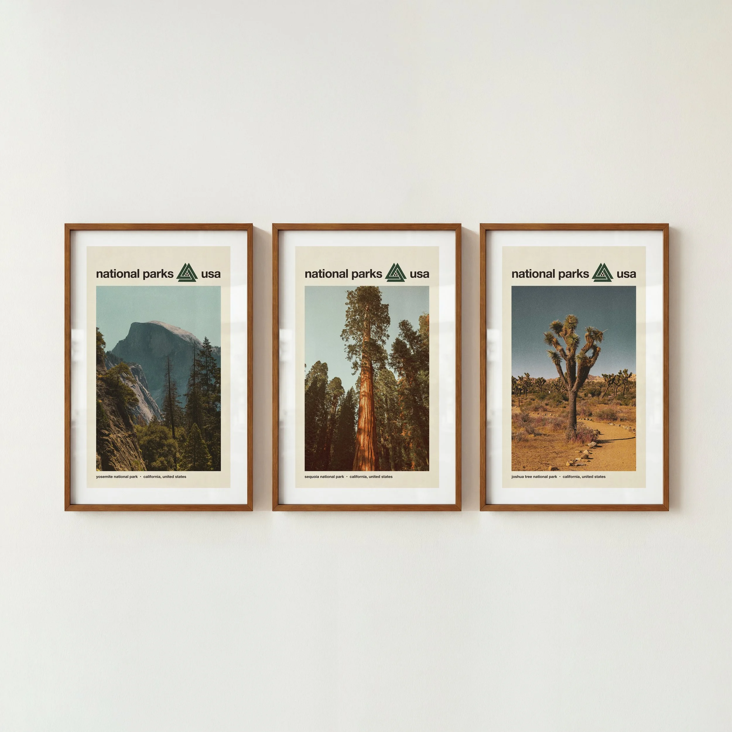 California Travel Prints - Retro National Park Posters, Set of 3