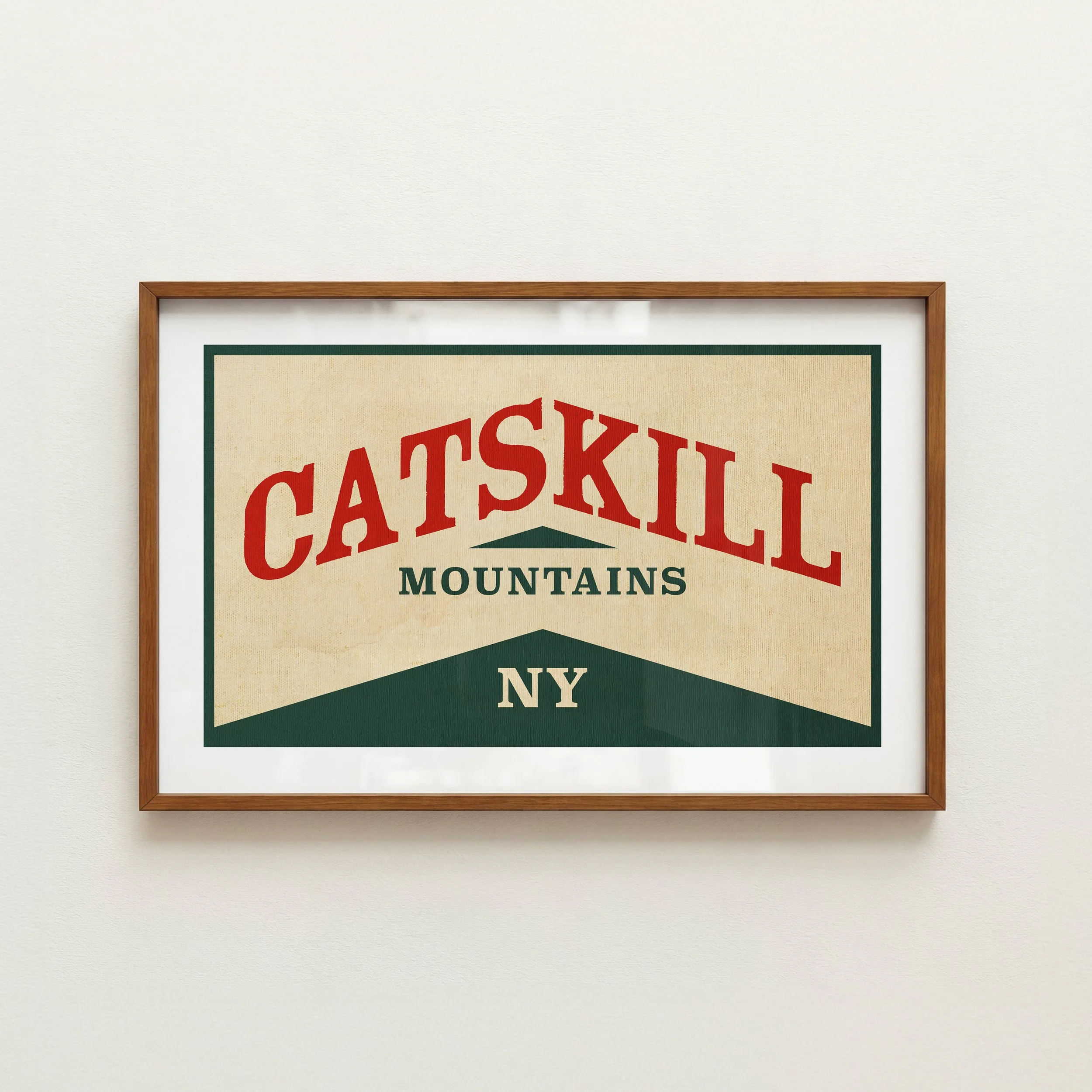 Catskill Mountains Print - Rustic Pennant Style Poster