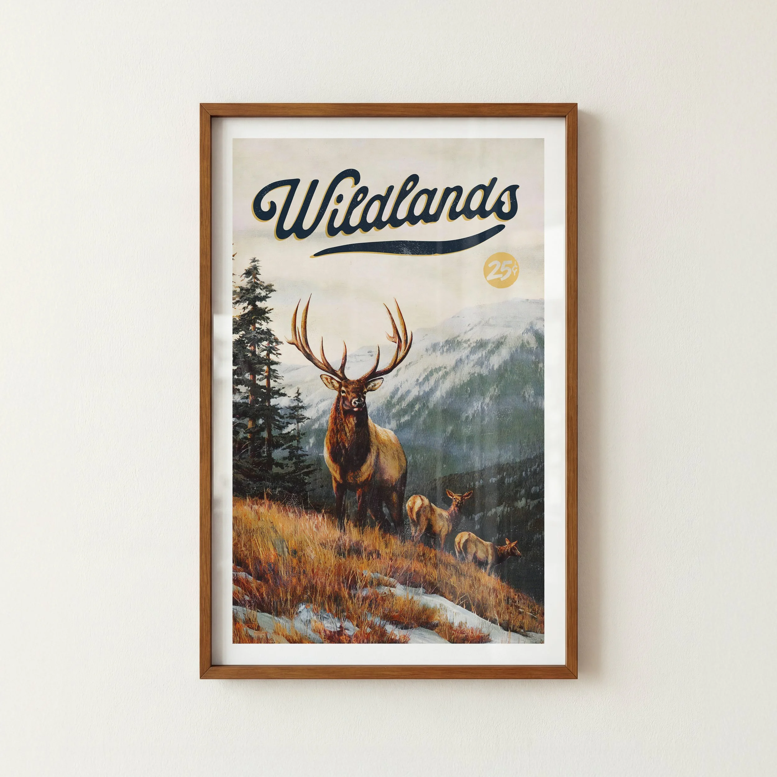 Wildlands Deer Print - Retro Wildlife Poster