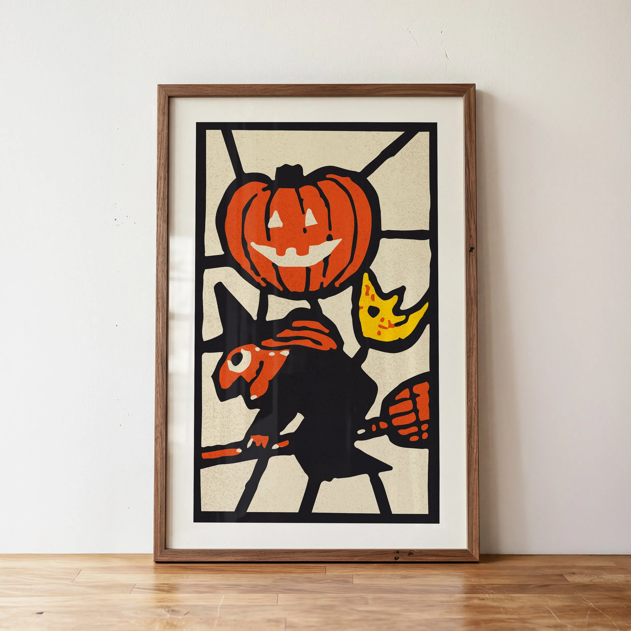 Window Witch Print - Retro Halloween Poster