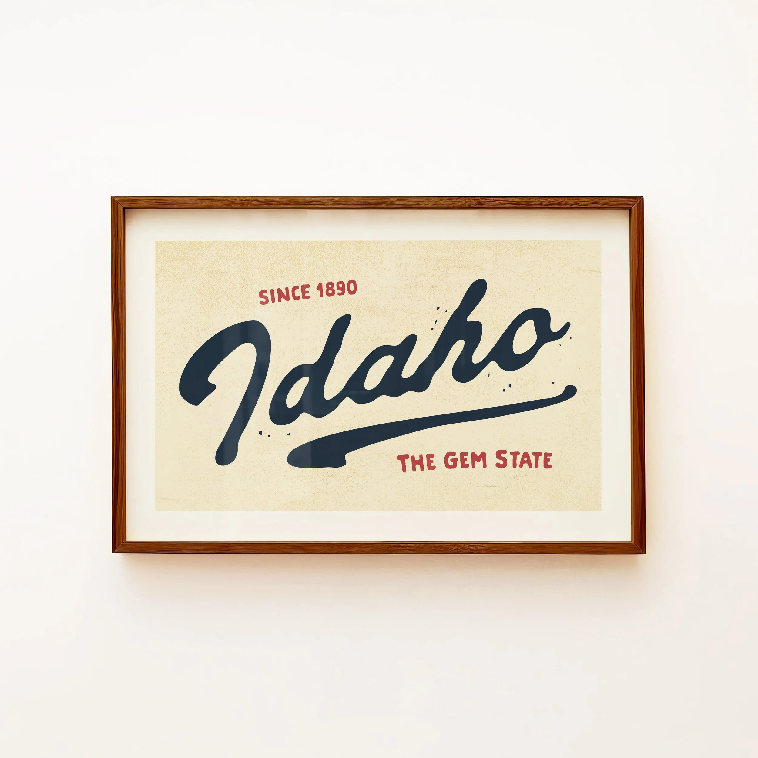 Gem State Idaho Print - Retro State Travel Poster