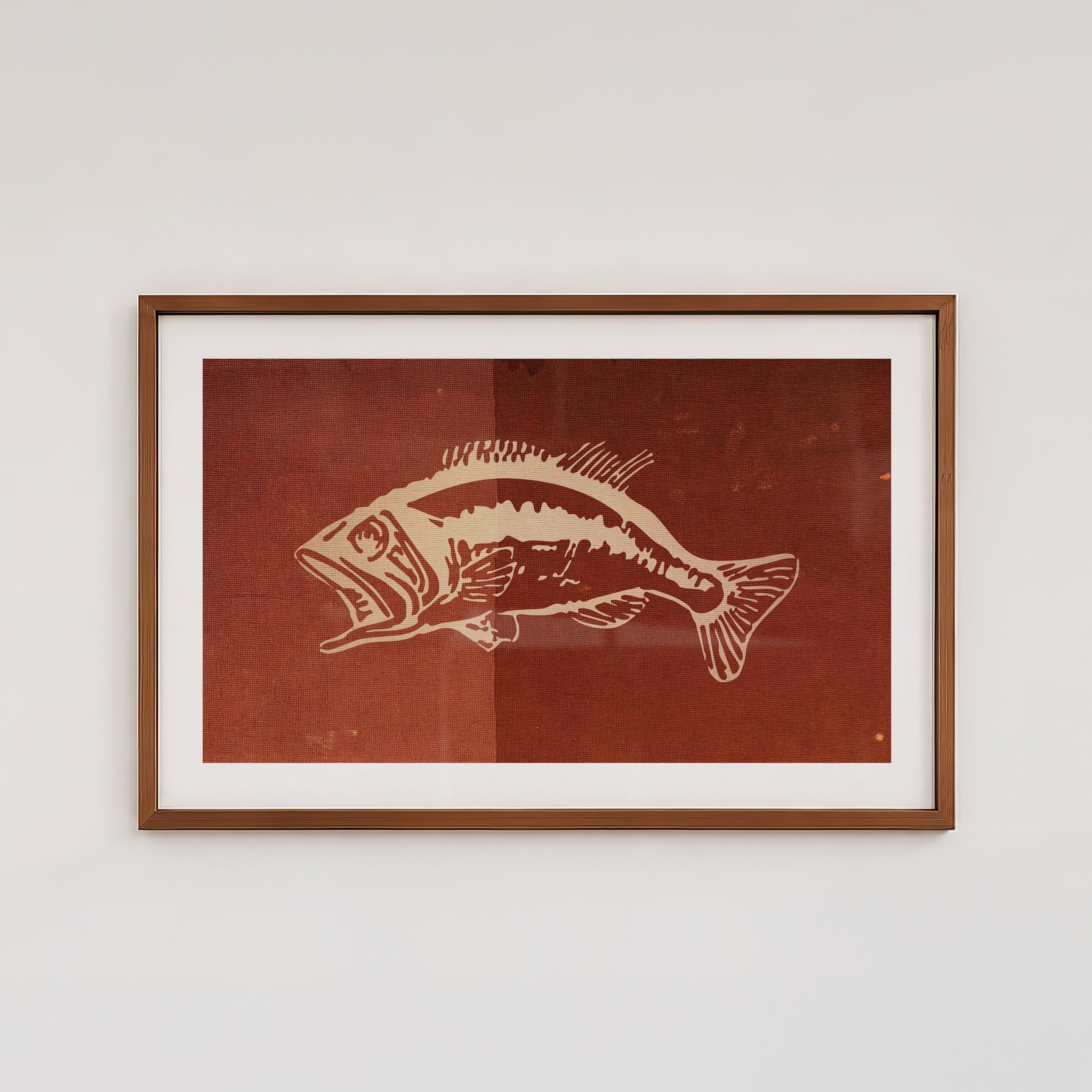 Lake Fish Print - Rustic Pennant Style Poster