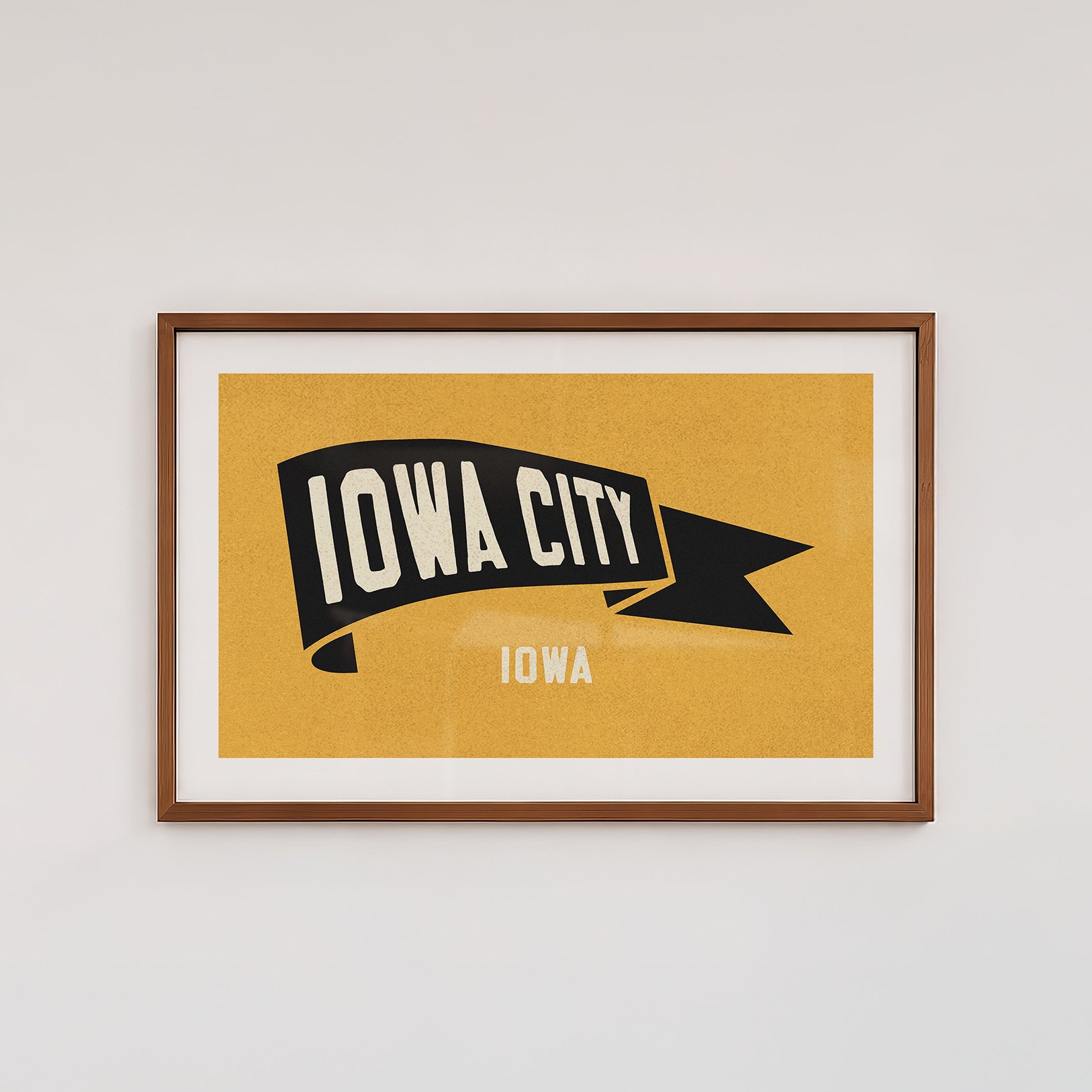 Iowa City Flag Print - Retro Iowa Fan Poster