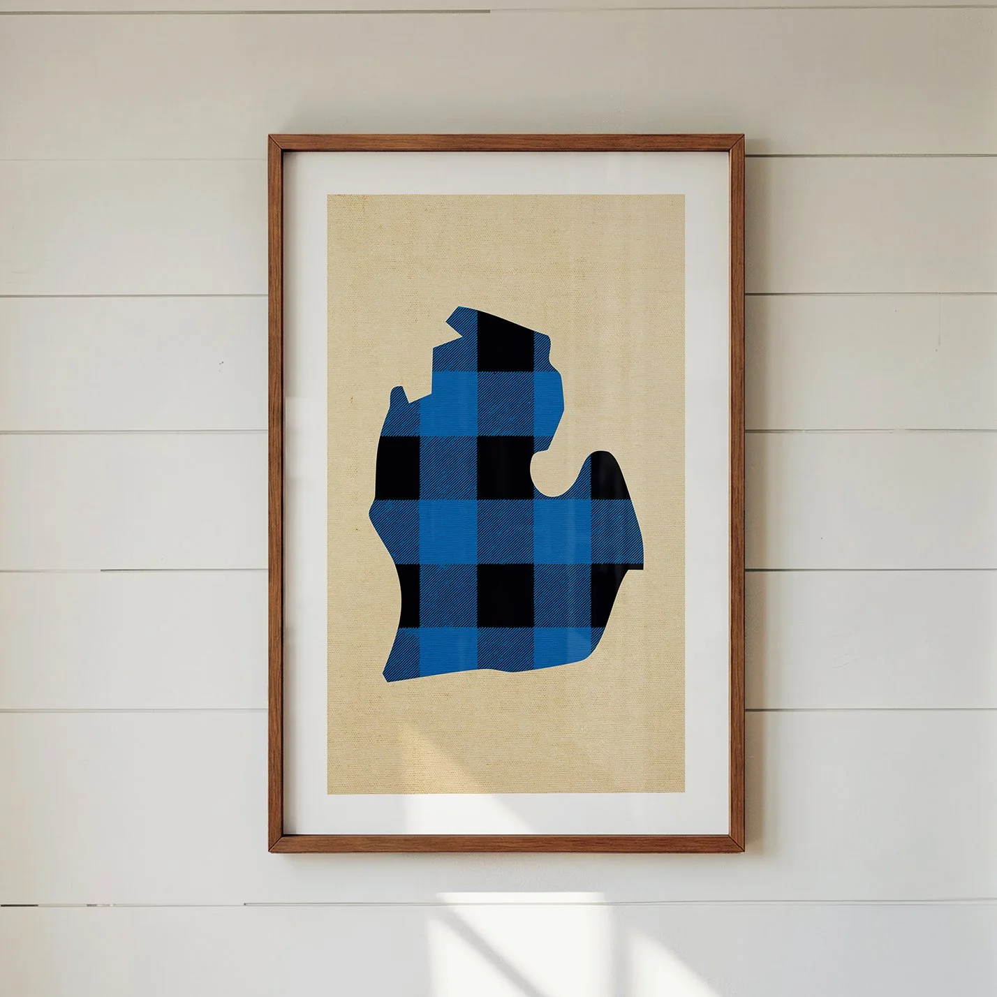 Michigan Flannel Print - Rustic Great Lakes State Poster