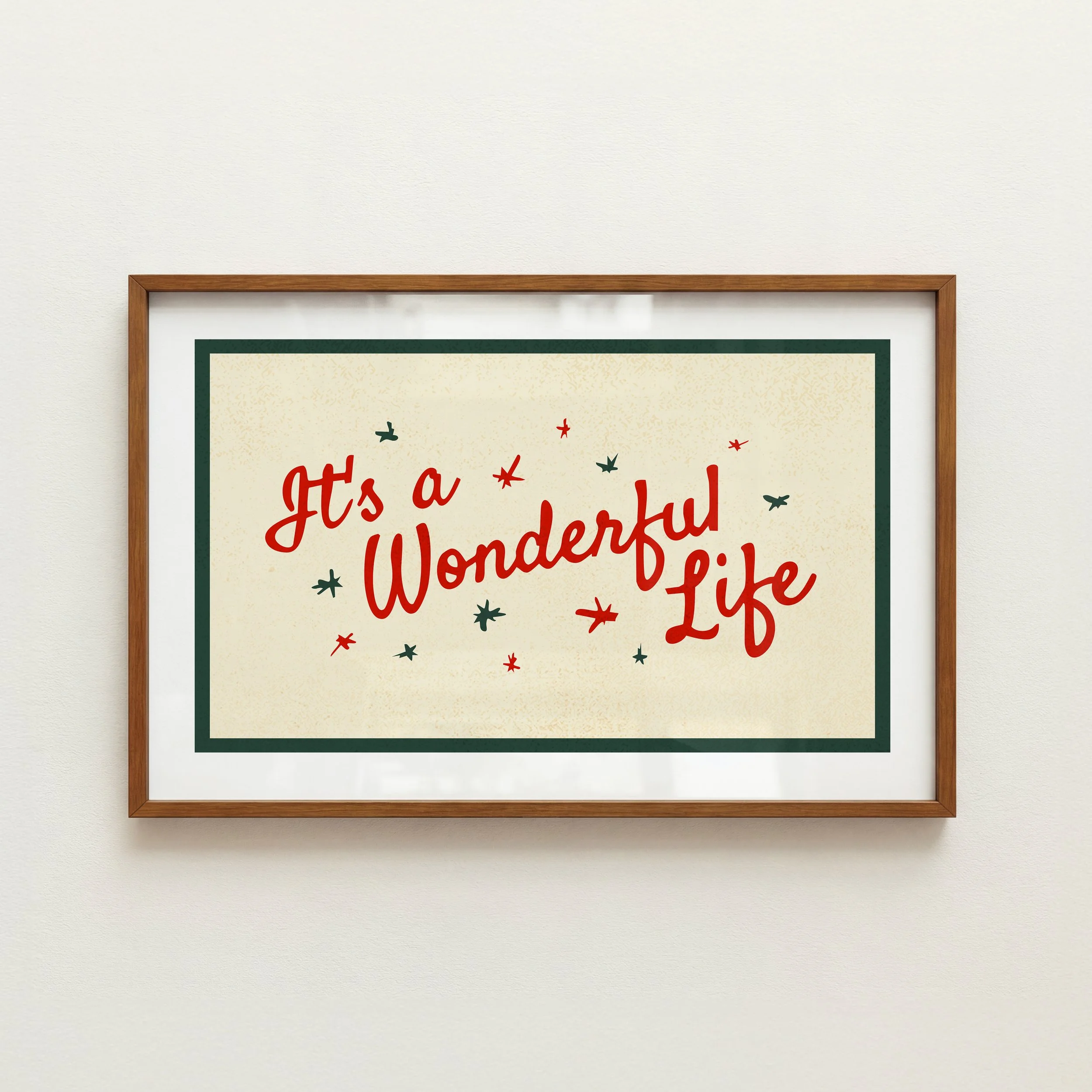 Wonderful Life Print - Retro Christmas Poster