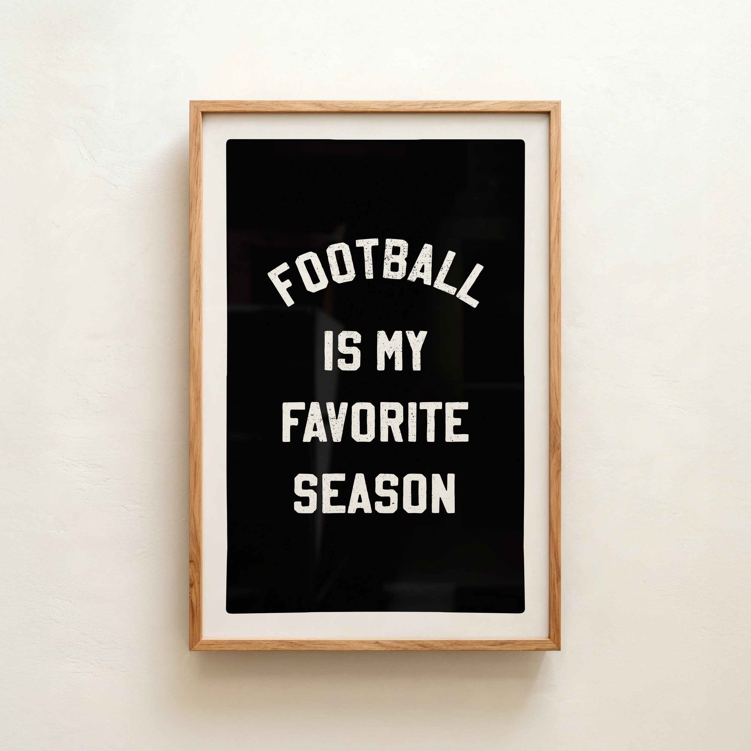 Favorite Season Football Print - Retro Sport Poster