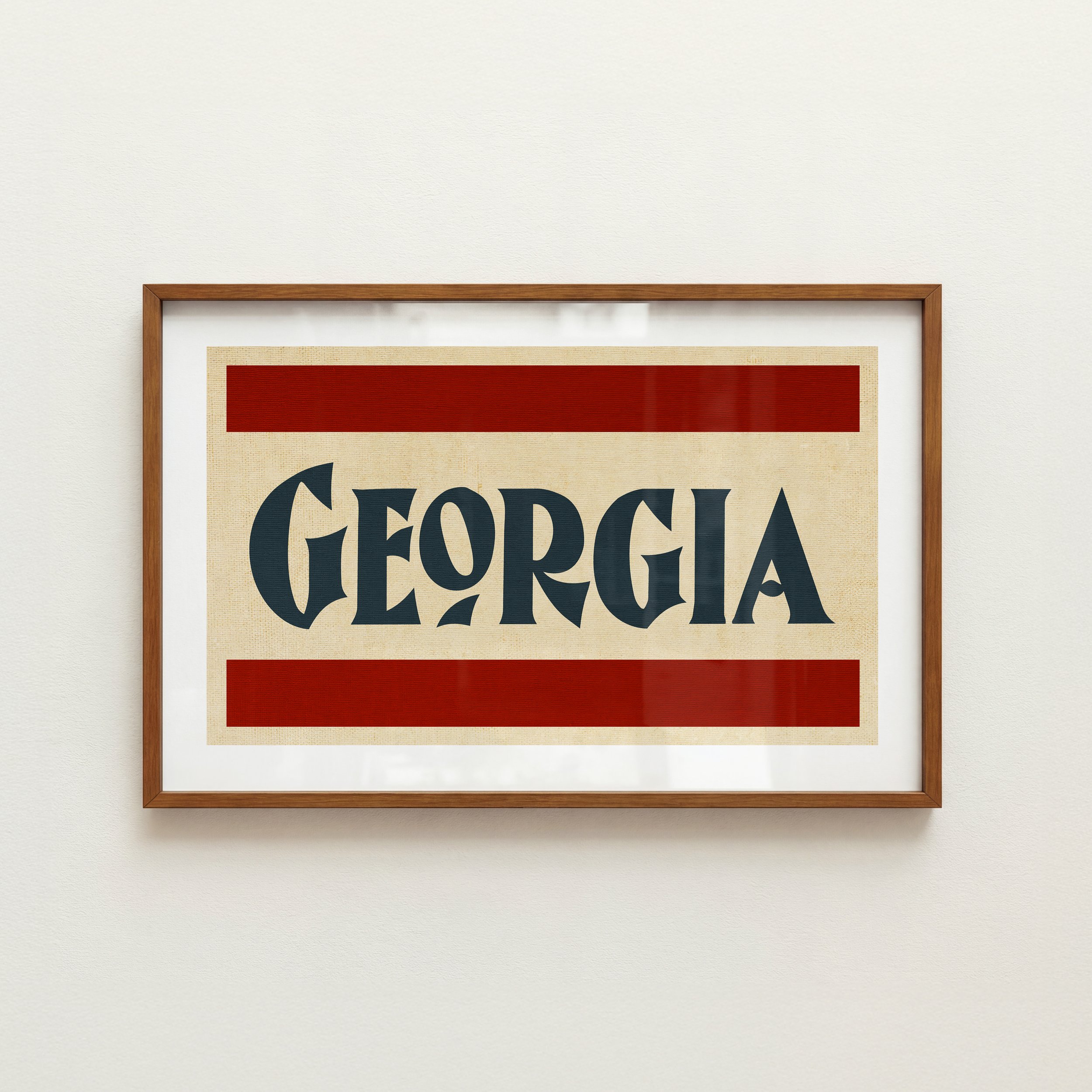 Empire State Georgia Print - Rustic Pennant Style Poster