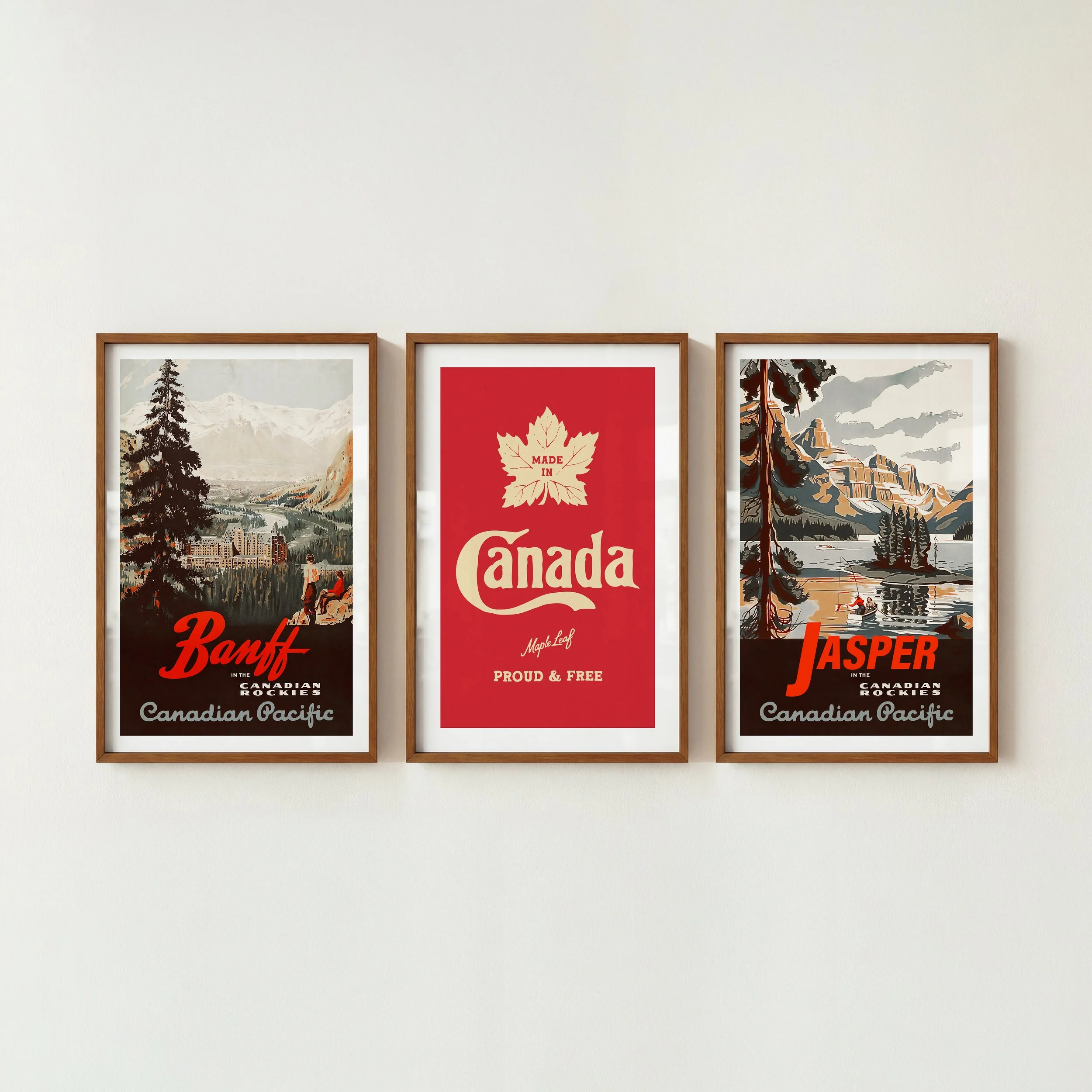 Retro Canada Travel Prints - Lake House Posters, Set of 3