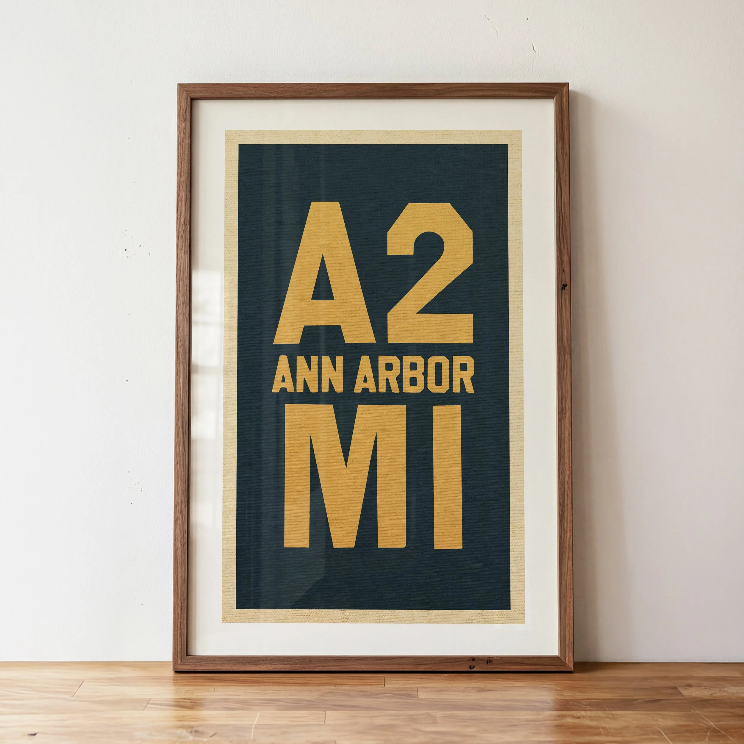 Ann Arbor Michigan Print - Rustic Pennant Style Poster