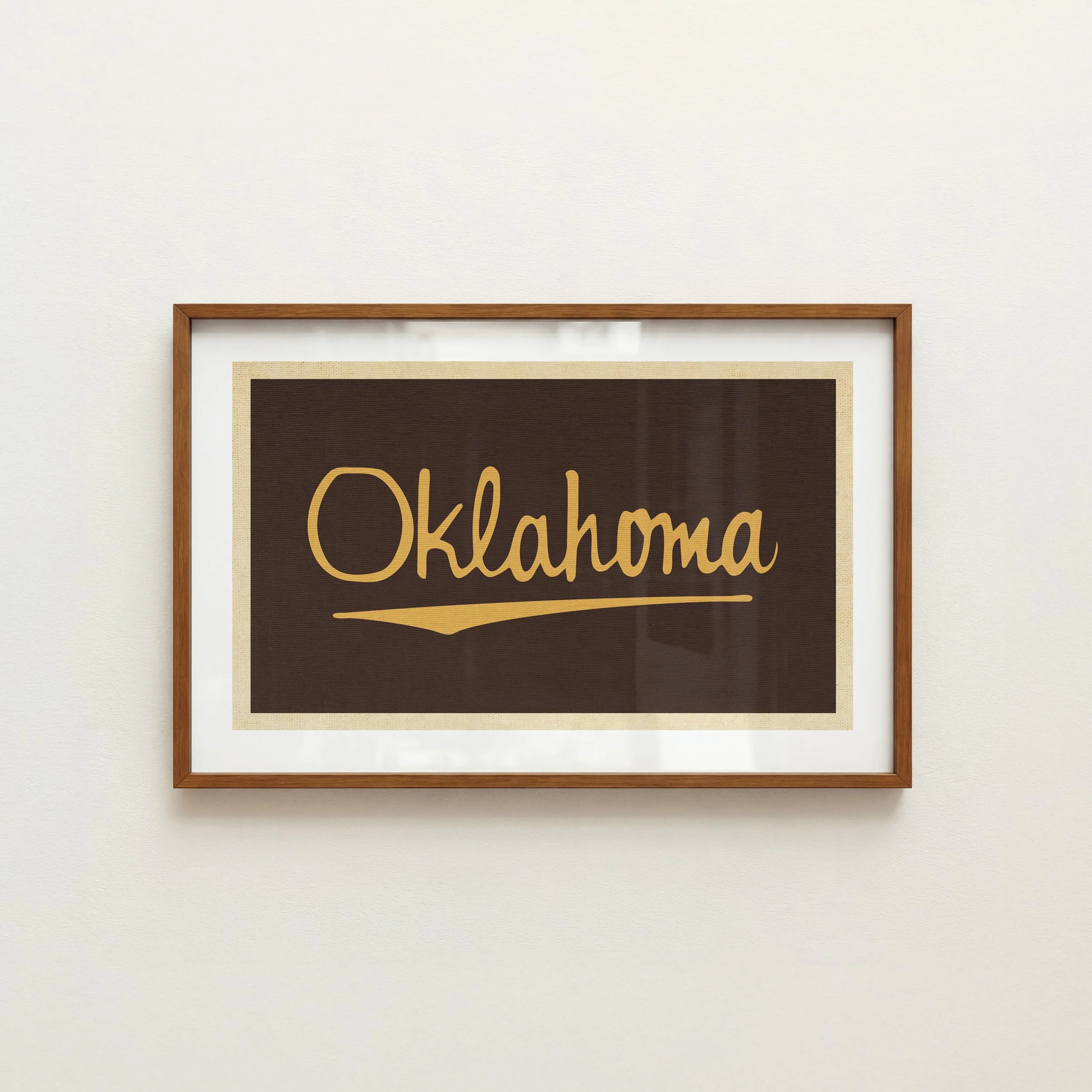 Old Oklahoma Print - Rustic Pennant Style Poster