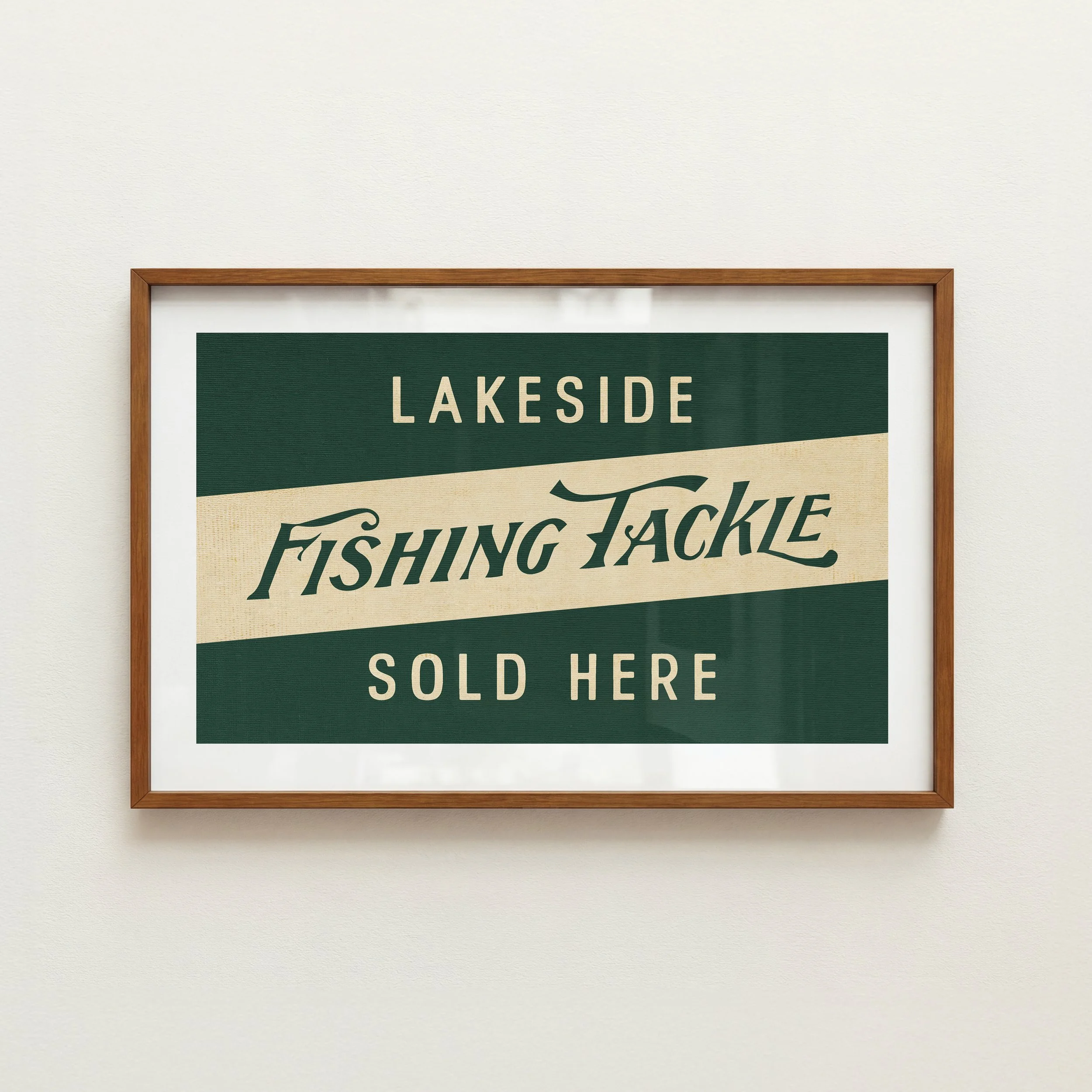 Fishing Tackle Print - Rustic Pennant Style Poster