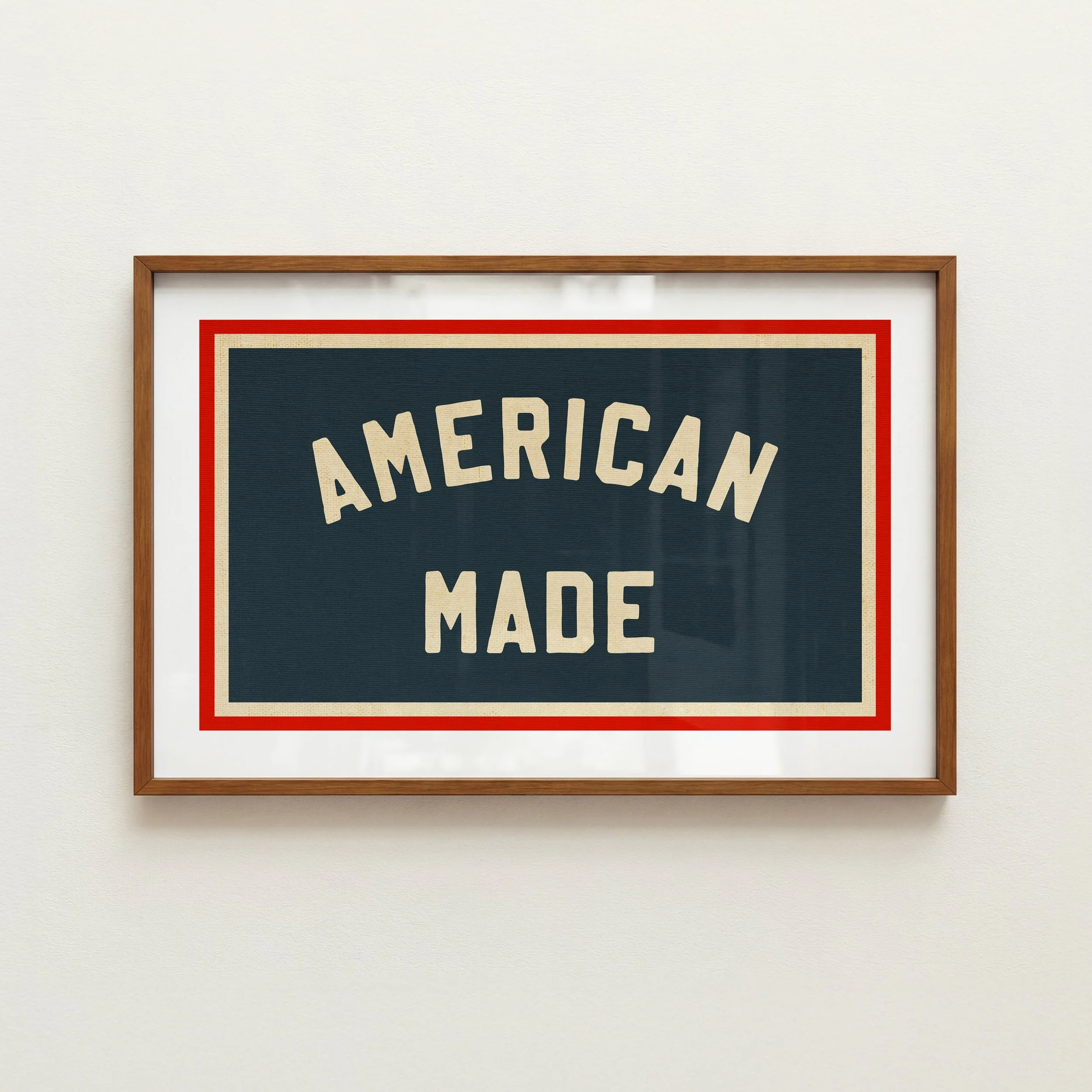 American Made Print - Rustic Pennant Style Poster