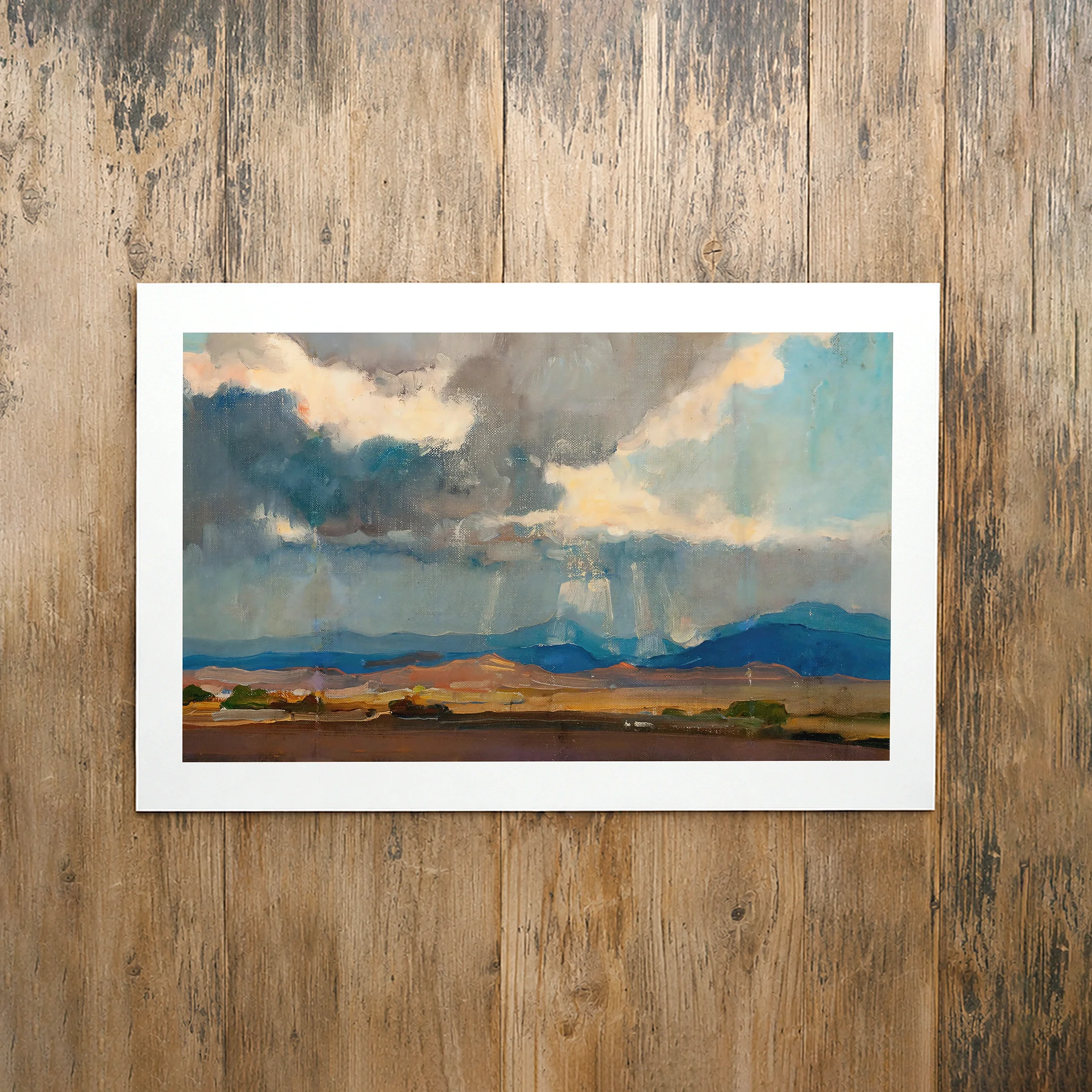 Western Storm Print - Rustic Lake House Poster