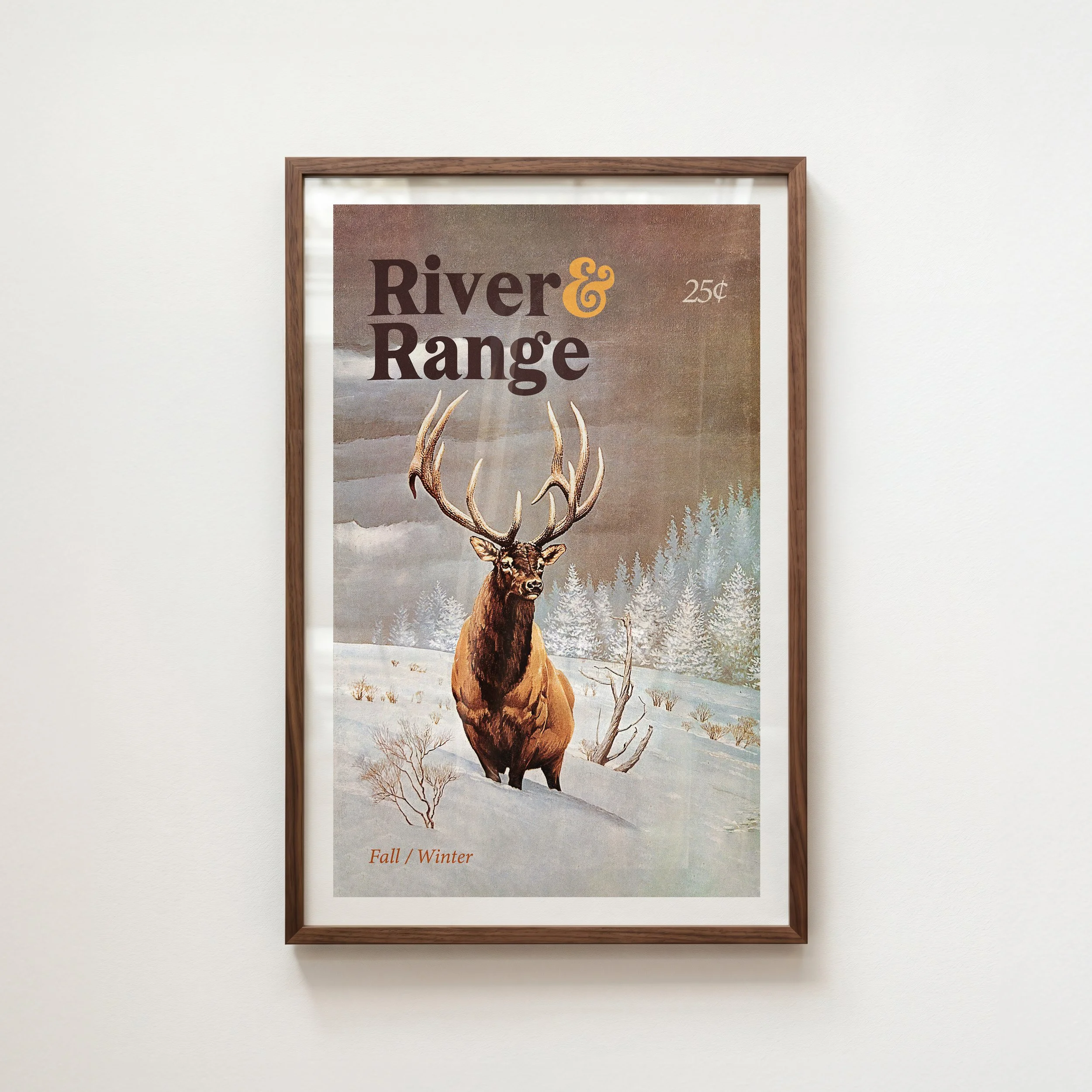 Deer Hunting Print - Retro Wildlife Poster