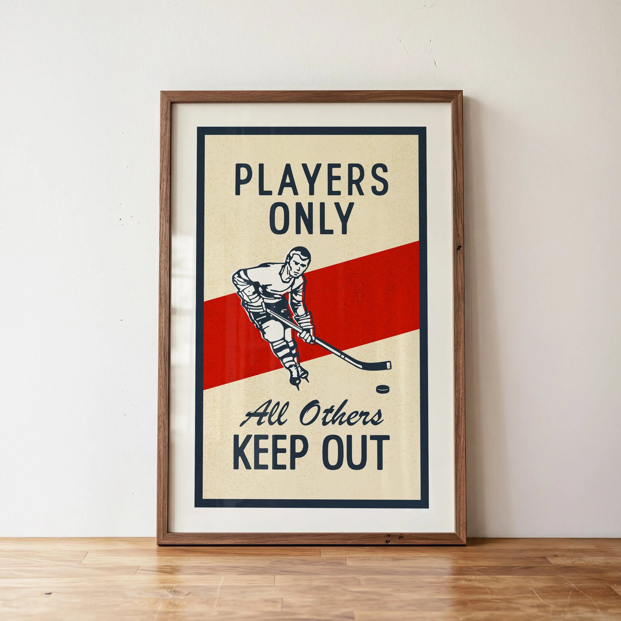 Players Only Hockey Print - Retro Sport Poster