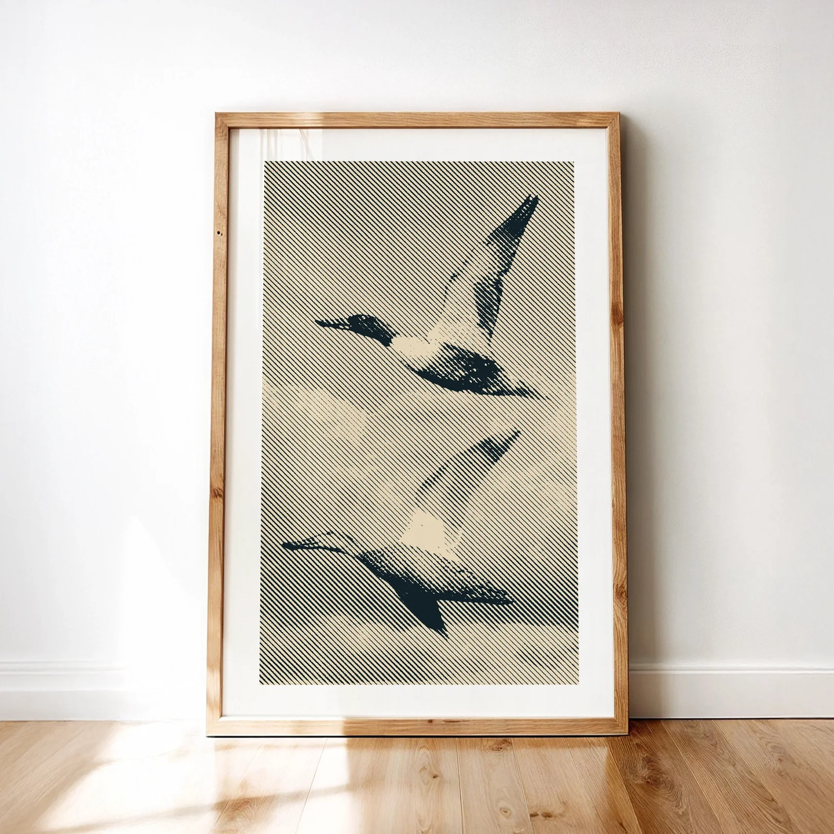 Halftone Mallard Print - Rustic Lake House Poster
