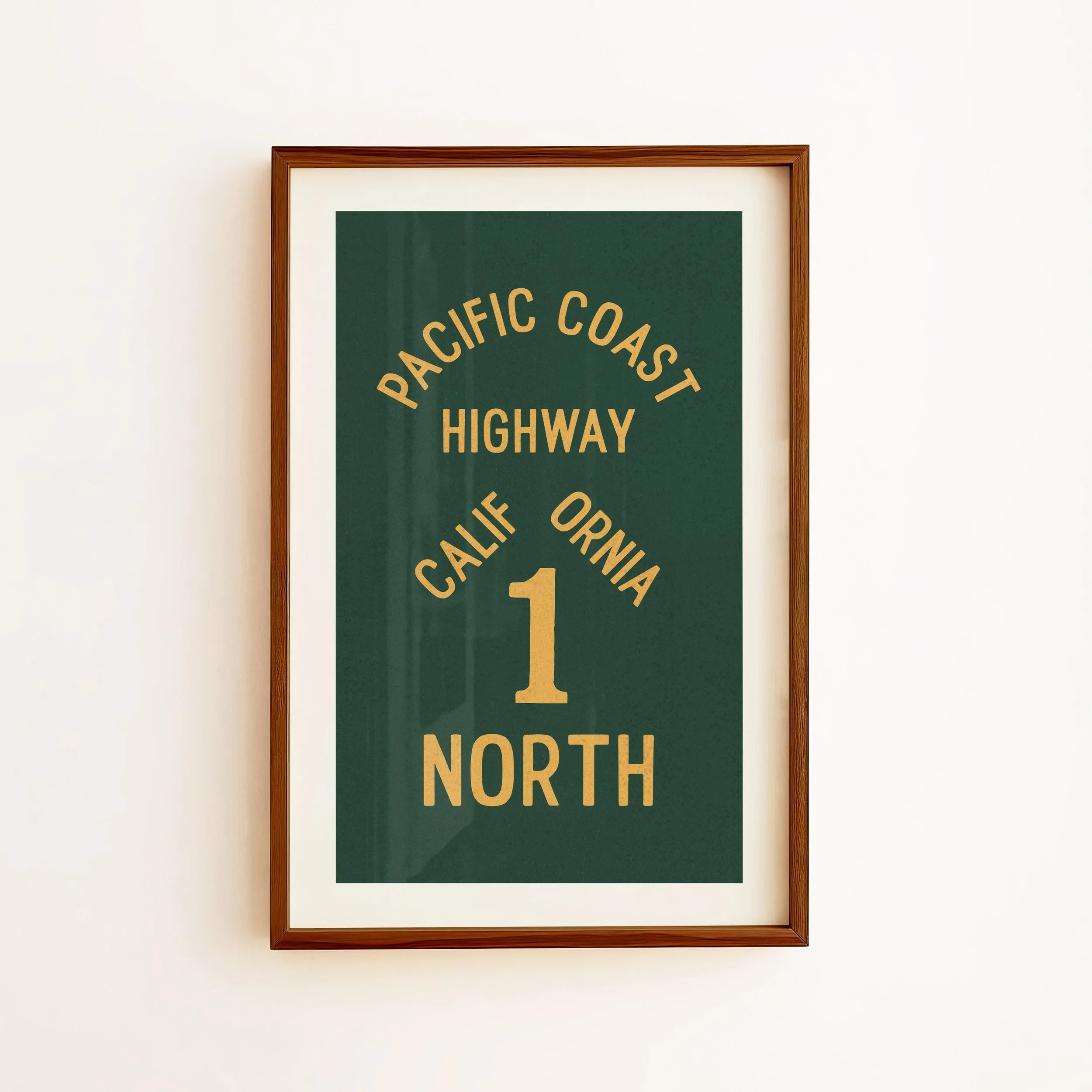 Pacific Coast Highway Print - Retro California Travel Poster