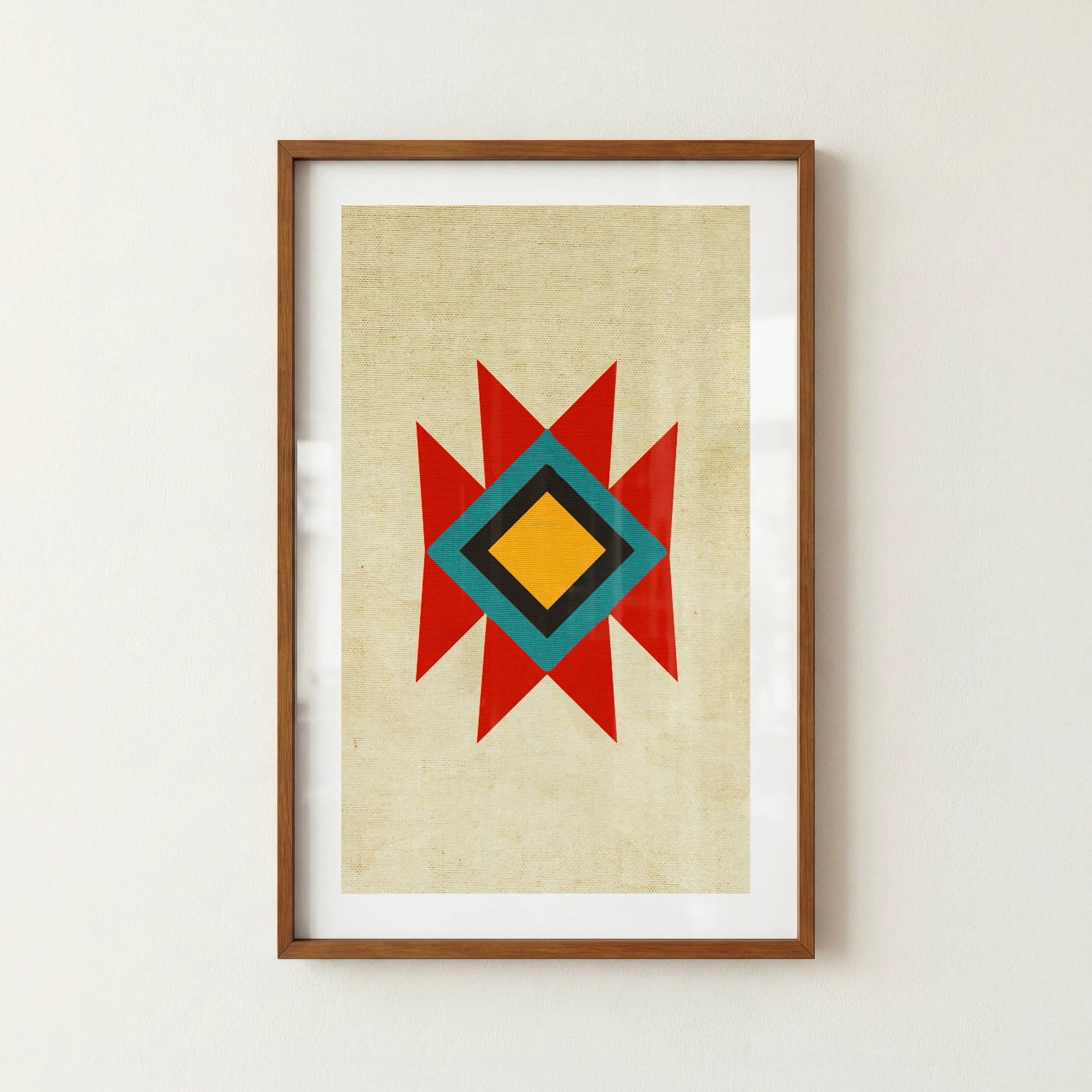 Southwest Bohemian Print - Rustic Textile Poster