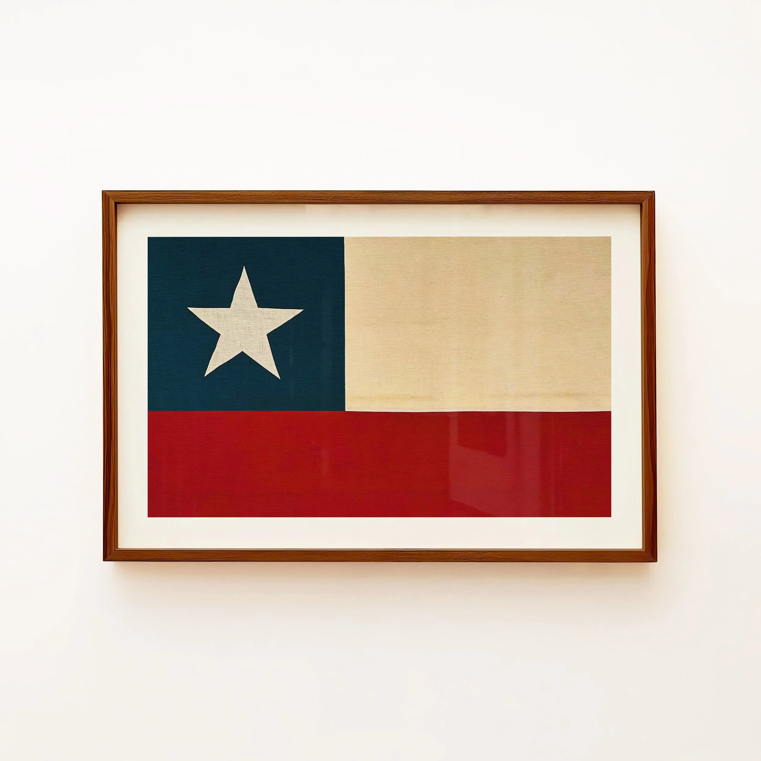 Old Texas Flag Print - Rustic Pennant Style Poster